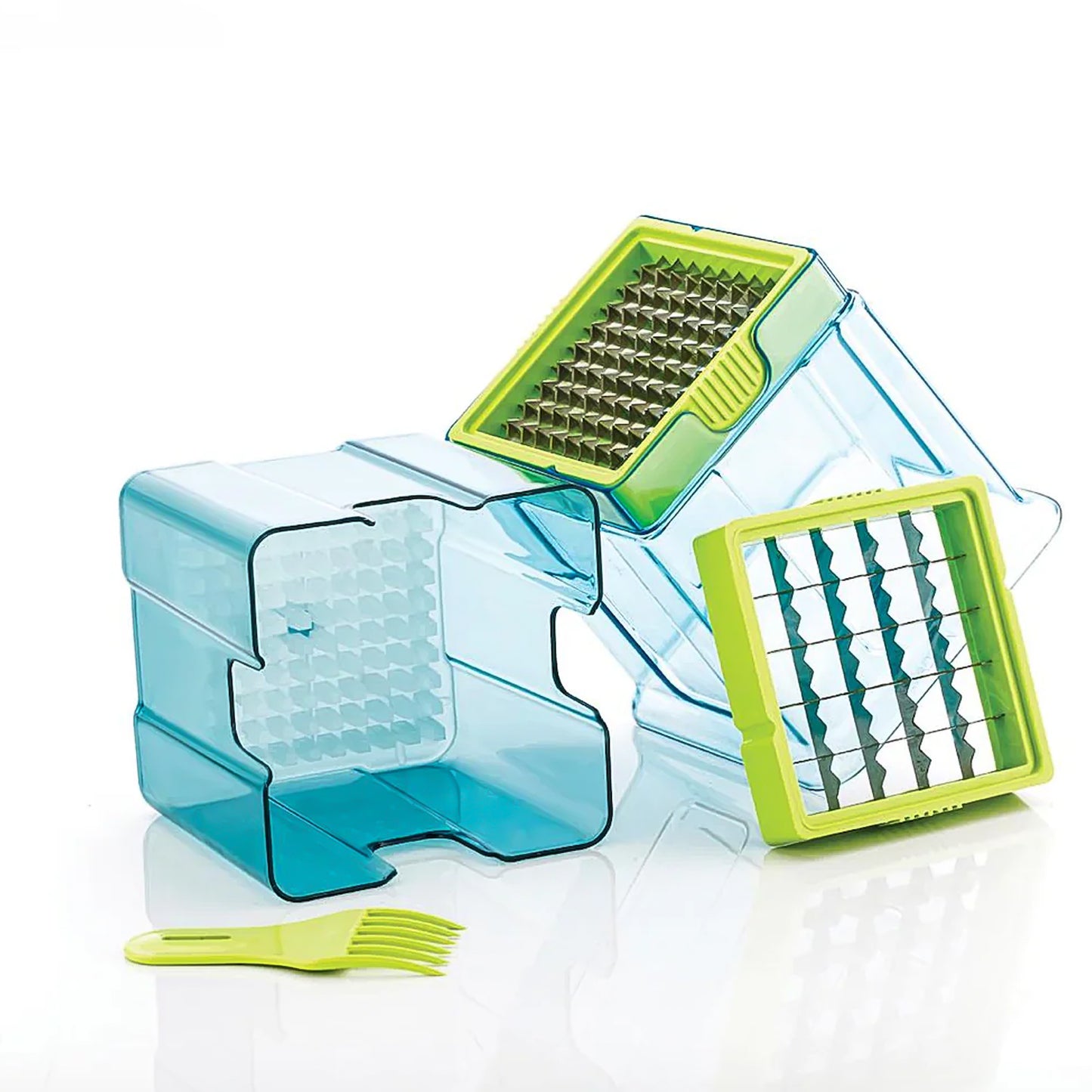 2 In 1 Potato Chipser  Slicer French Fries Maker Finger Chips  Plastic  Two Blades Finger Chips Cutter For Kitchen Accessoryvegetable Fruit Slicer (1 Pc) - Happy Price - Image 3