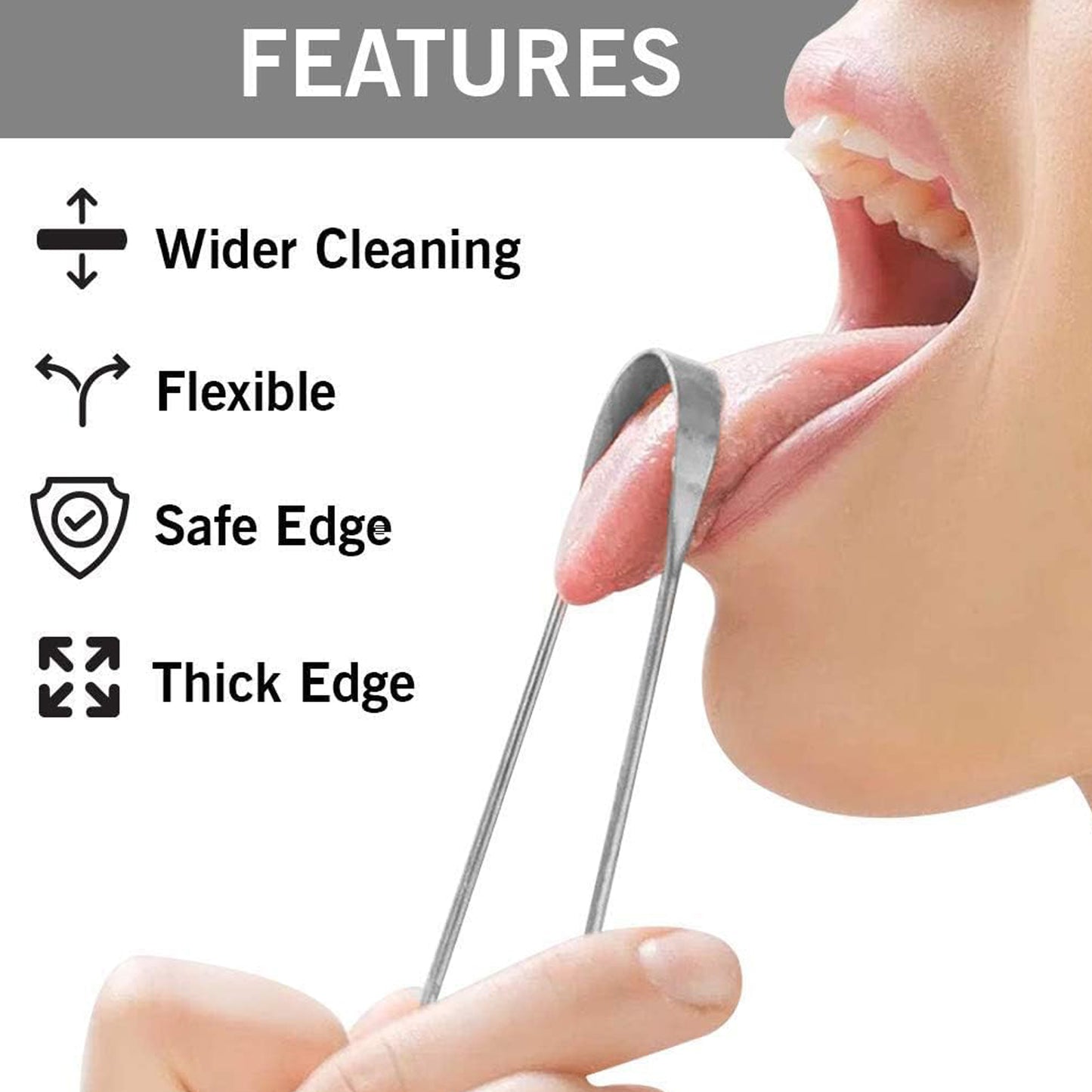 Tongue Cleaner For Kids  Adults  Tongue Scraper For Bad Breath Maintain Oral Hygiene For Daily Use  For Fresh Breath  Bacteria Removal  Improved Taste (Steel Copper Tongue Cleaner  1 Pc) - Happy Price - Image 4