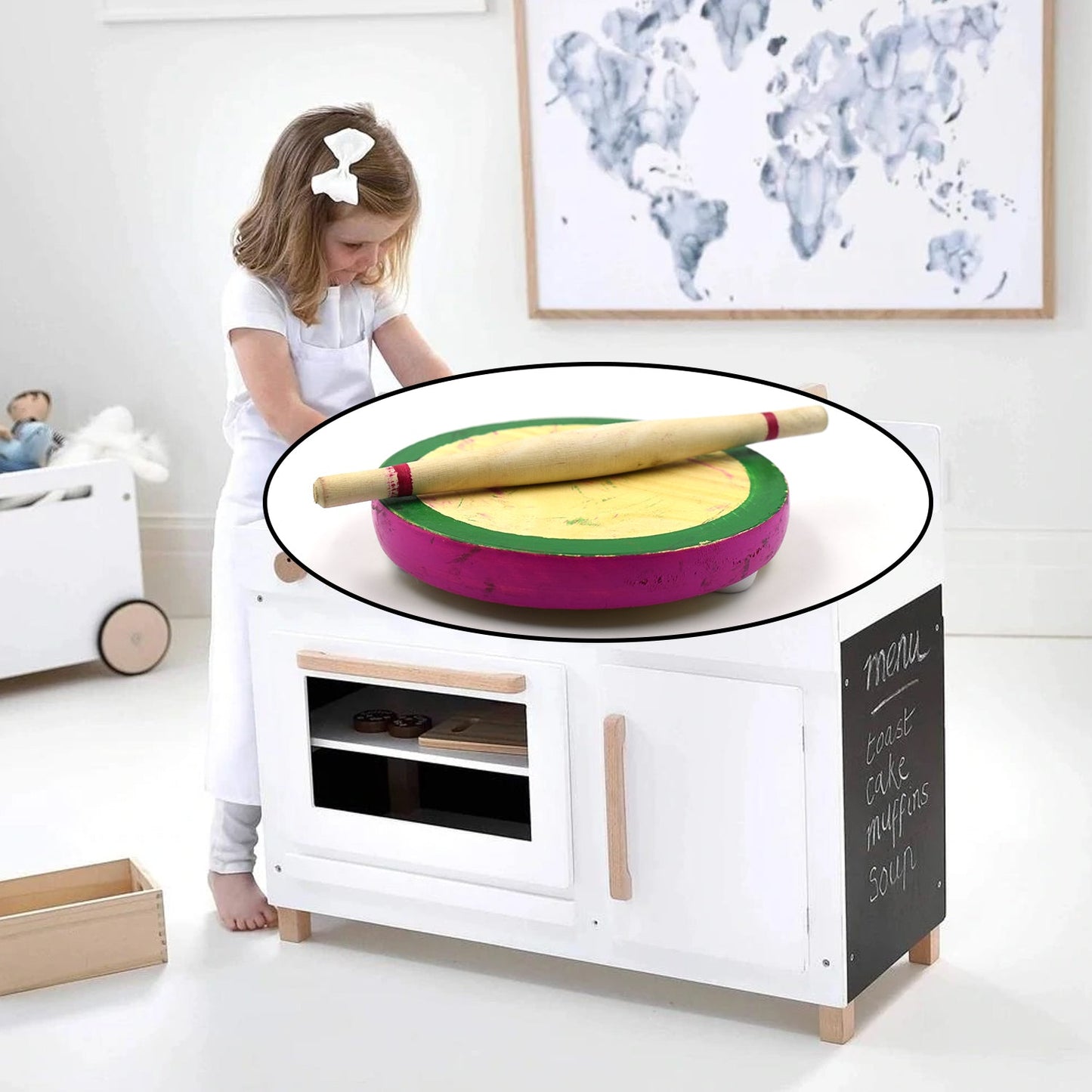 Kids Chakla Belan Set Used In All Kinds Of Household Places By Kids And Childrens For Playing Purposes Etc. - Happy Price - Image 3