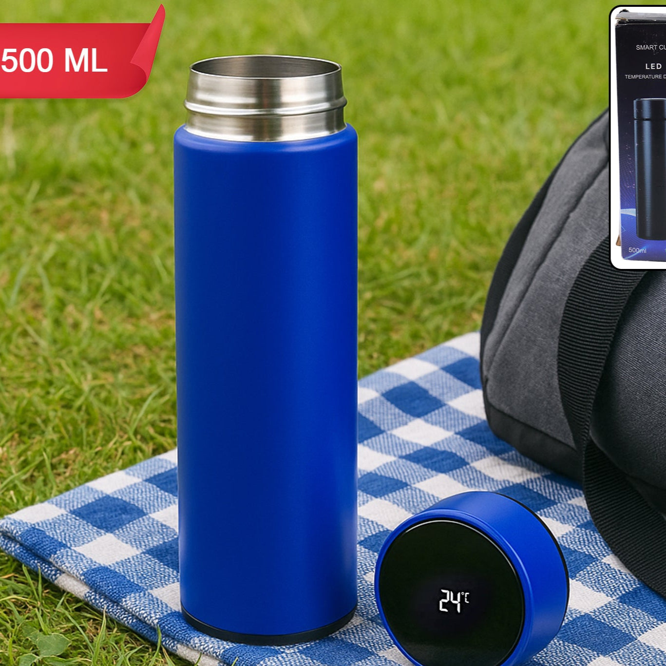 Blue Vacuum Insulated Water Bottle (1 Pc  500ml) - Happy Price - Image 1