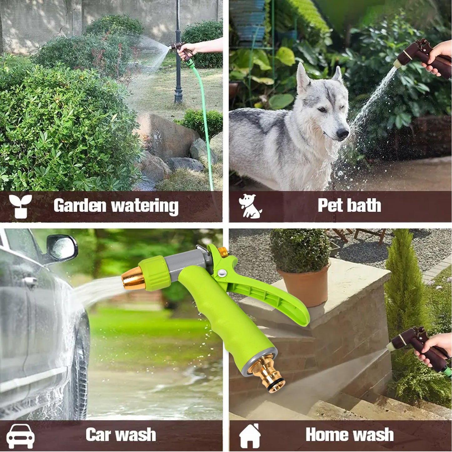Water Spray Nozzle Hose Sprayer High Pressure Long Range Zinc Alloy Rotatable For Gardening Spray Adjustable High Pressure Car Washer Washing Water Spray Gun - Happy Price - Image 4
