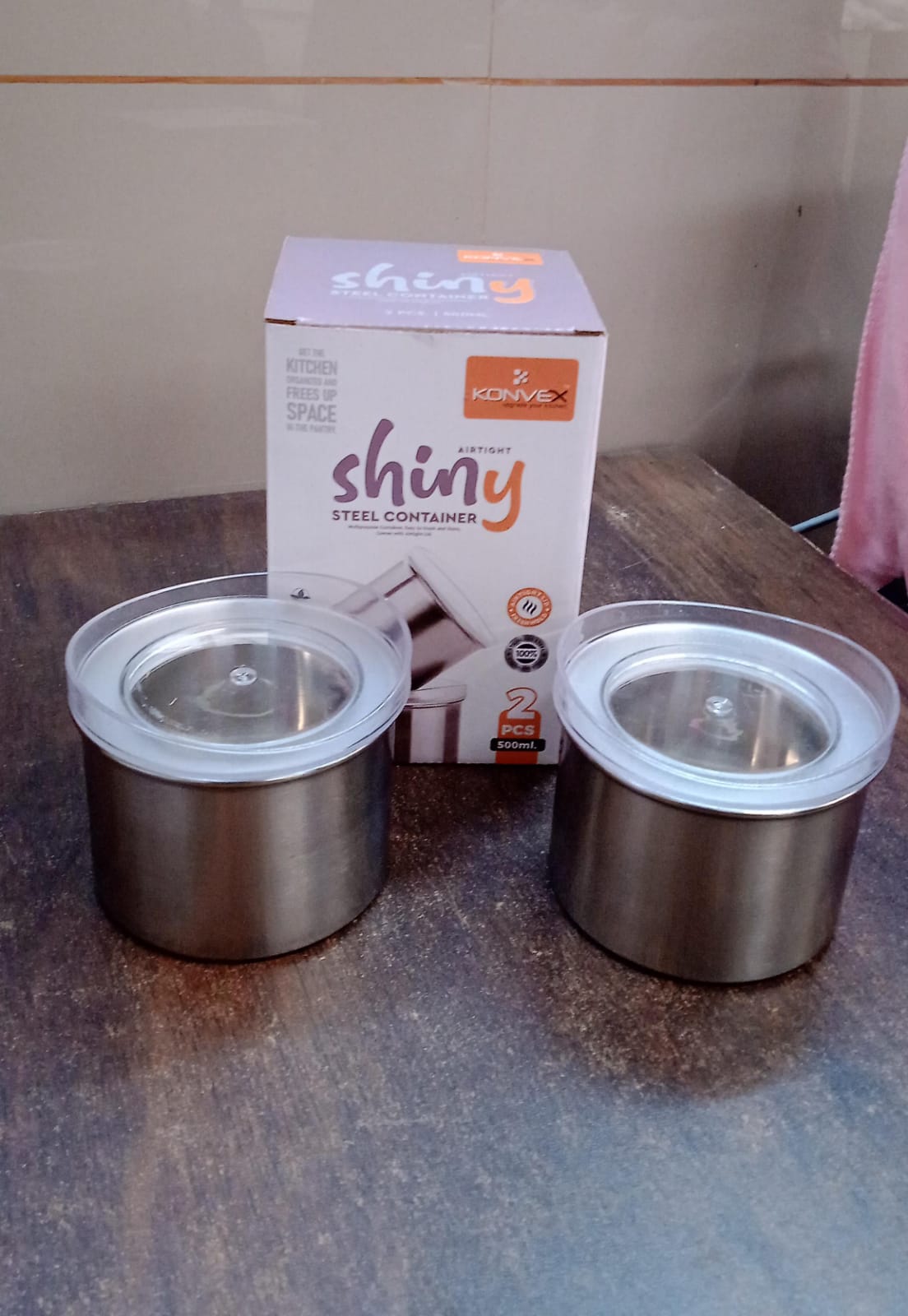 Multipurpose Stainless Steel Airtight Containers With See Through Lid (2 Pc  500 Ml) - Happy Price - Image 7
