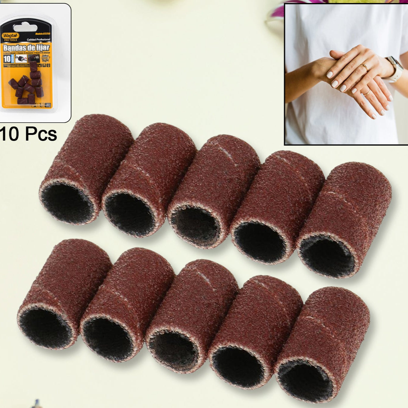 Nail Drill Sanding Band Machine Replacement Bits Pedicure Tool (10 Pcs Set) - Happy Price - Image 1