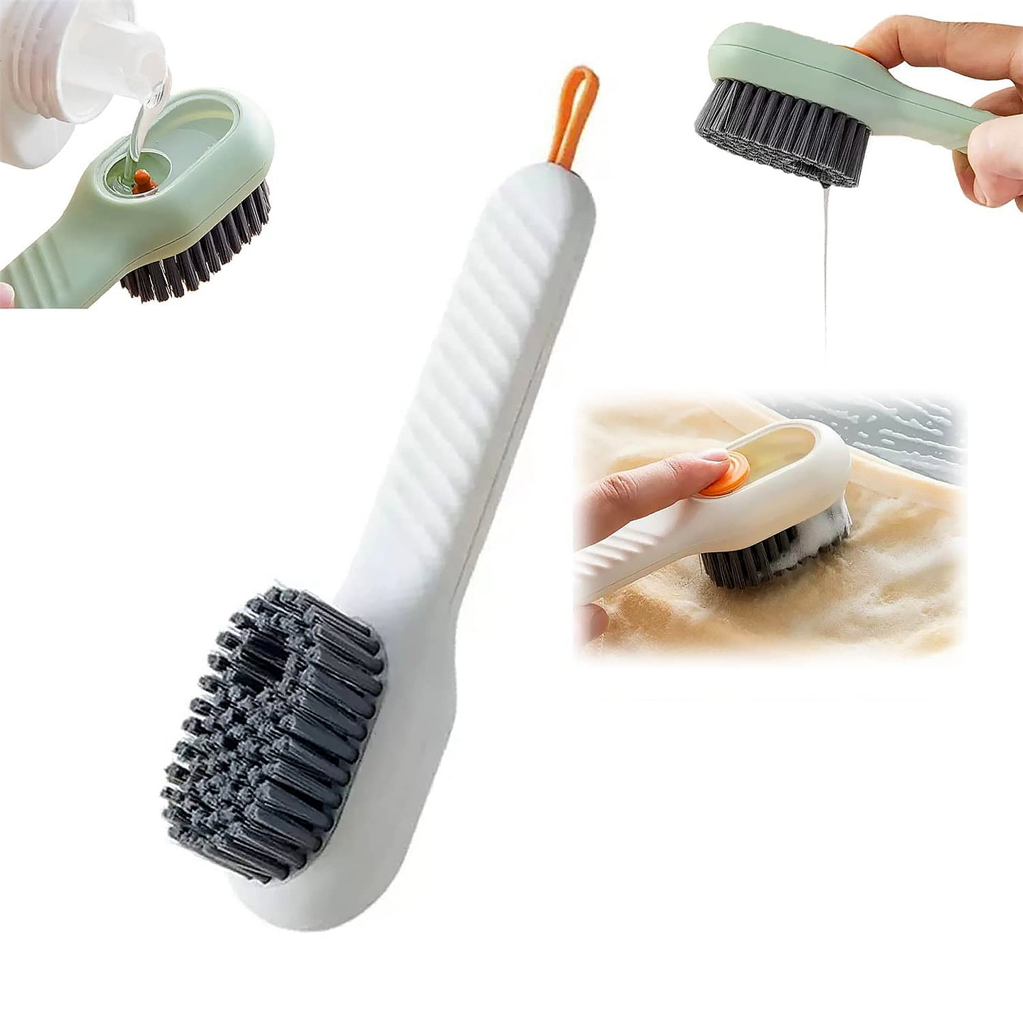 Multifunctional Scrubbing Brush With Liquid  Soap Dispenser Cleaning Brush With Liquid  Soap Dispenser Shoe Brush For Cleaning Cloth Cleaning Brush With Handleliquid Shoe Brush For Shoe Clothes (1 Pc) - Happy Price - Image 2
