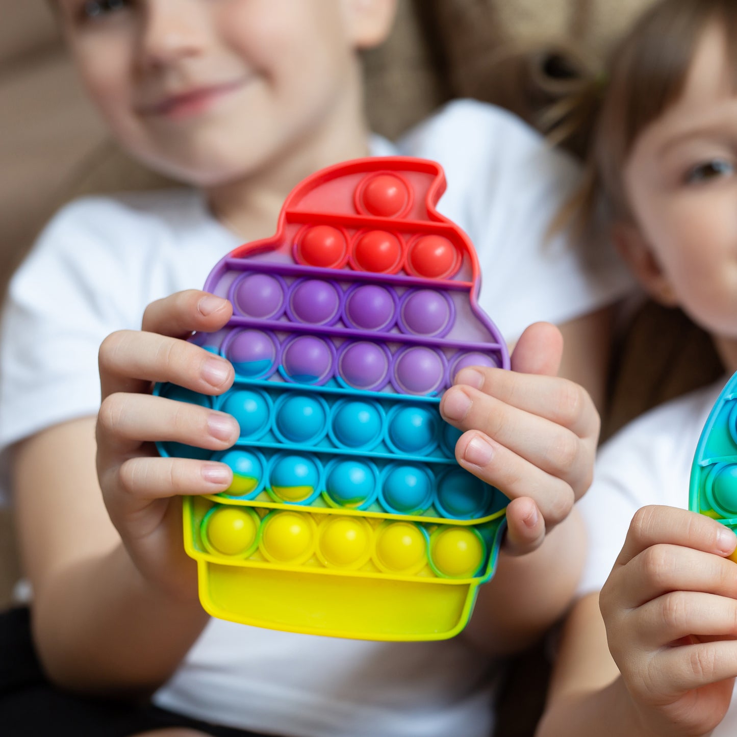 Ice Cream Softy- Fidget Popping Sounds Toy Bpa Free Silicone Push Bubbles Toy For Autism Stress Reliever Sensory Toy Pop It Toy - Happy Price - Image 6