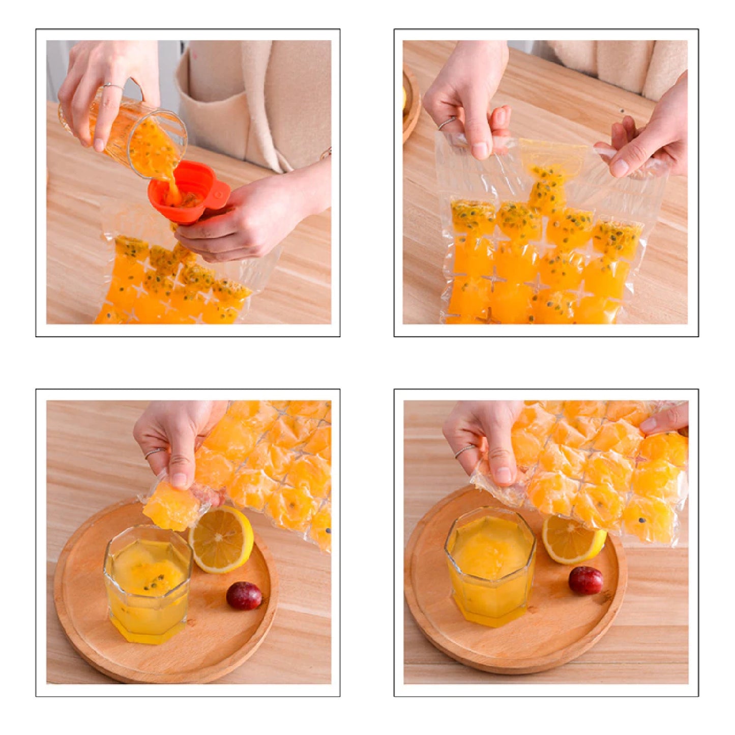 Disposable Ice Cube Bags Stackable Easy Release Ice Cube Mold Trays Self-seal Freezing Makercold Ice Pack Cooler Bag For Cocktail Food Wine - Happy Price - Image 5