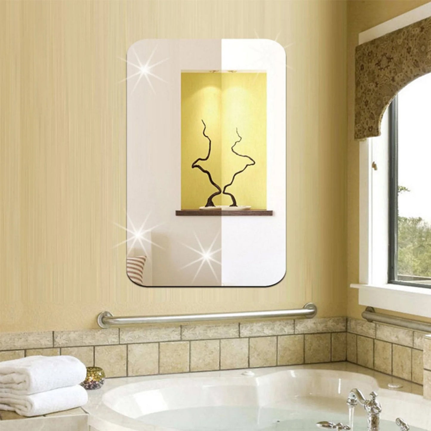 Plastic Square 3d Mirror Wall Stickers (1 Pc  30x30 Cm) - Happy Price - Image 3