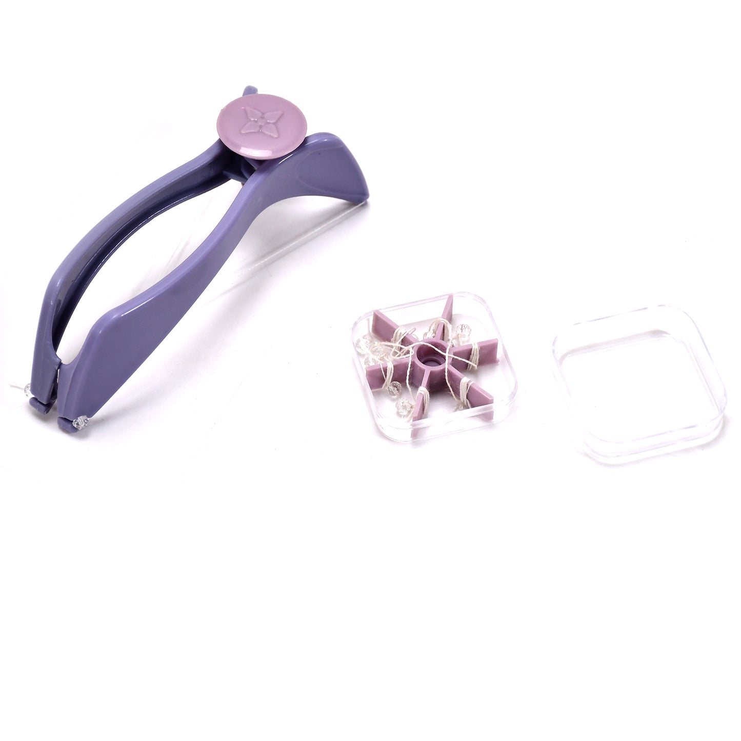 Slique Painless Eyebrow Upper Lips Face And Body Hair Removal Threading Manual Tweezer Machine Shaver System Kit - Happy Price - Image 2
