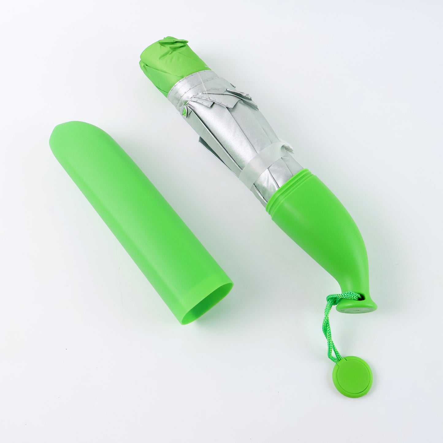 Green Stylish Banana Shaped Mini Foldable Umbrella - Happy Price - Image 5