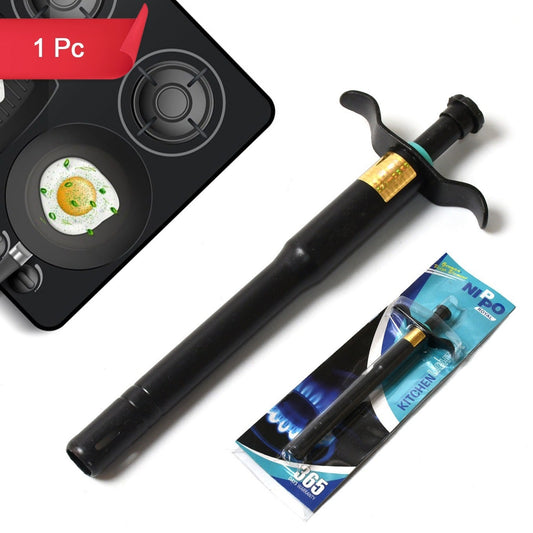 Stainless Steel Black Gas Lighter For Kitchen Gas Stove Long Lasting Unbreakable Lighters For Gas Stoves Restaurants  Kitchen (1 Pc) - Happy Price - Image 1