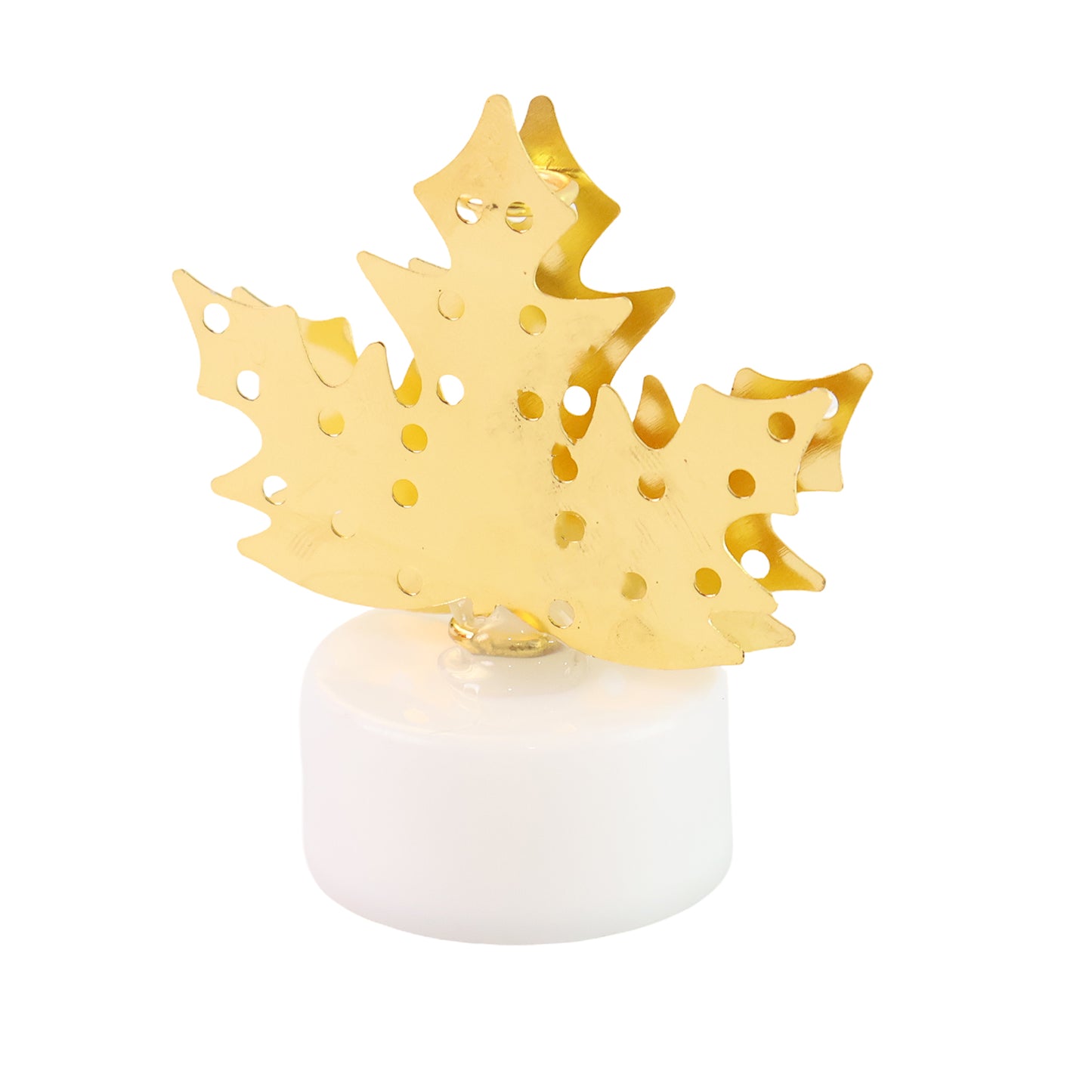 Decorative Led Gold Metal Leaf Diya Lamp (1 Pc) - Happy Price - Image 5