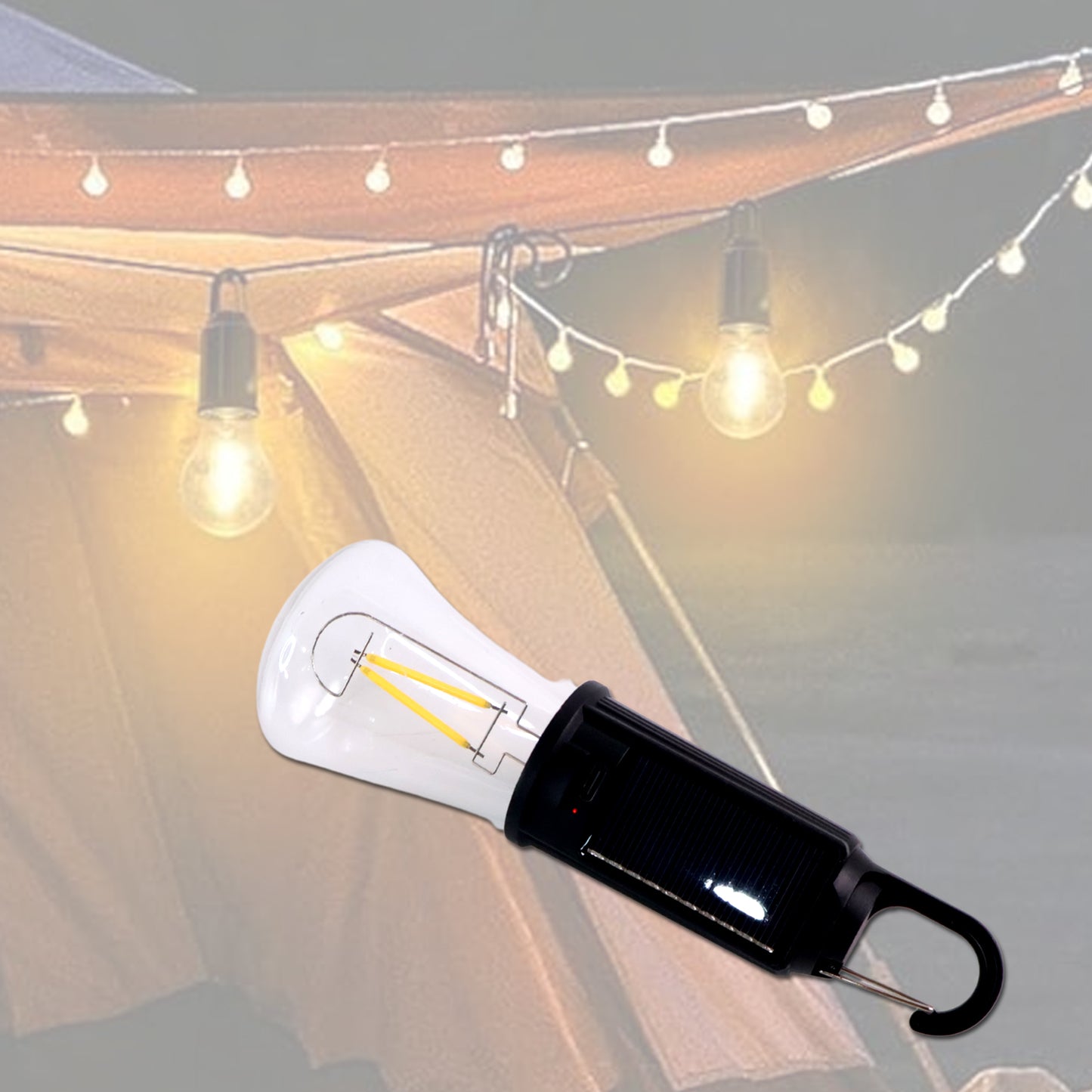 Solar  Usb Rechargeable Led Hanging Camping Bulb Lantern Light (1 Pc) - Happy Price - Image 5