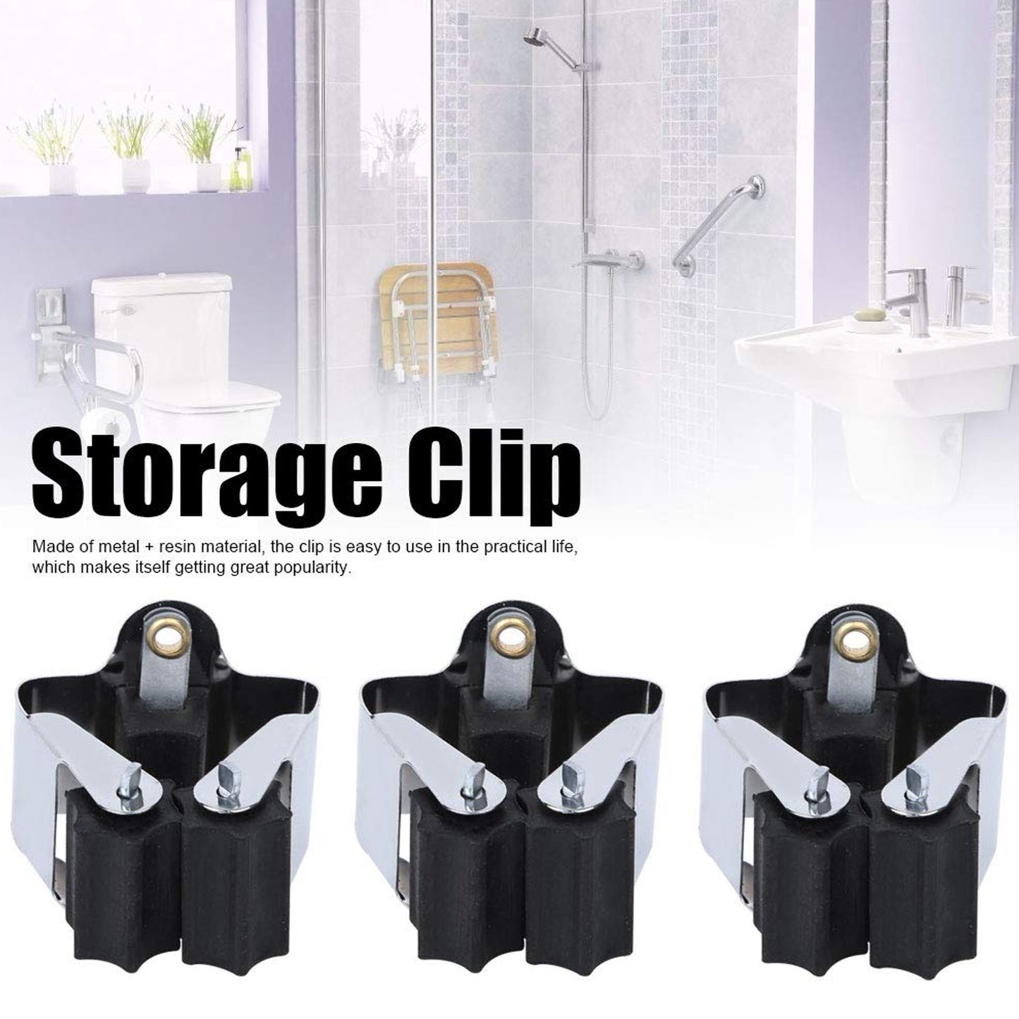 Multifunction Wall Mount Garage Holder For Mop  Broom  Hanger (4 Pcs Set) - Happy Price - Image 6