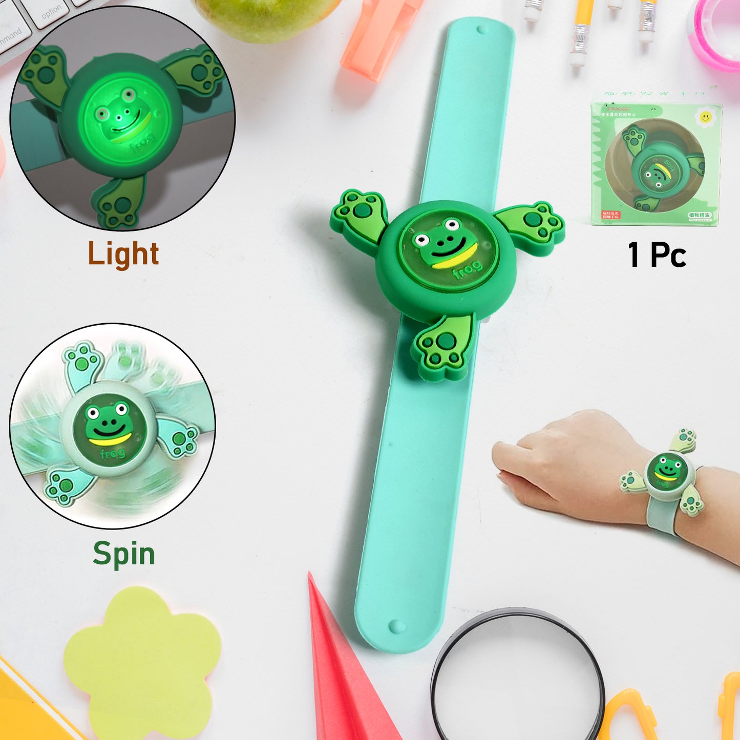 Led Light  Spinning Slap Kids Cartoon Bracelet Wrist Band (1 Pc) - Happy Price - Image 6