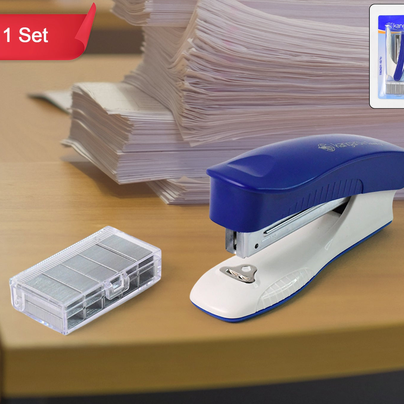 Compact Desk Stapler with Staple Pins - Office & Home Use - Happy Price - Image 1