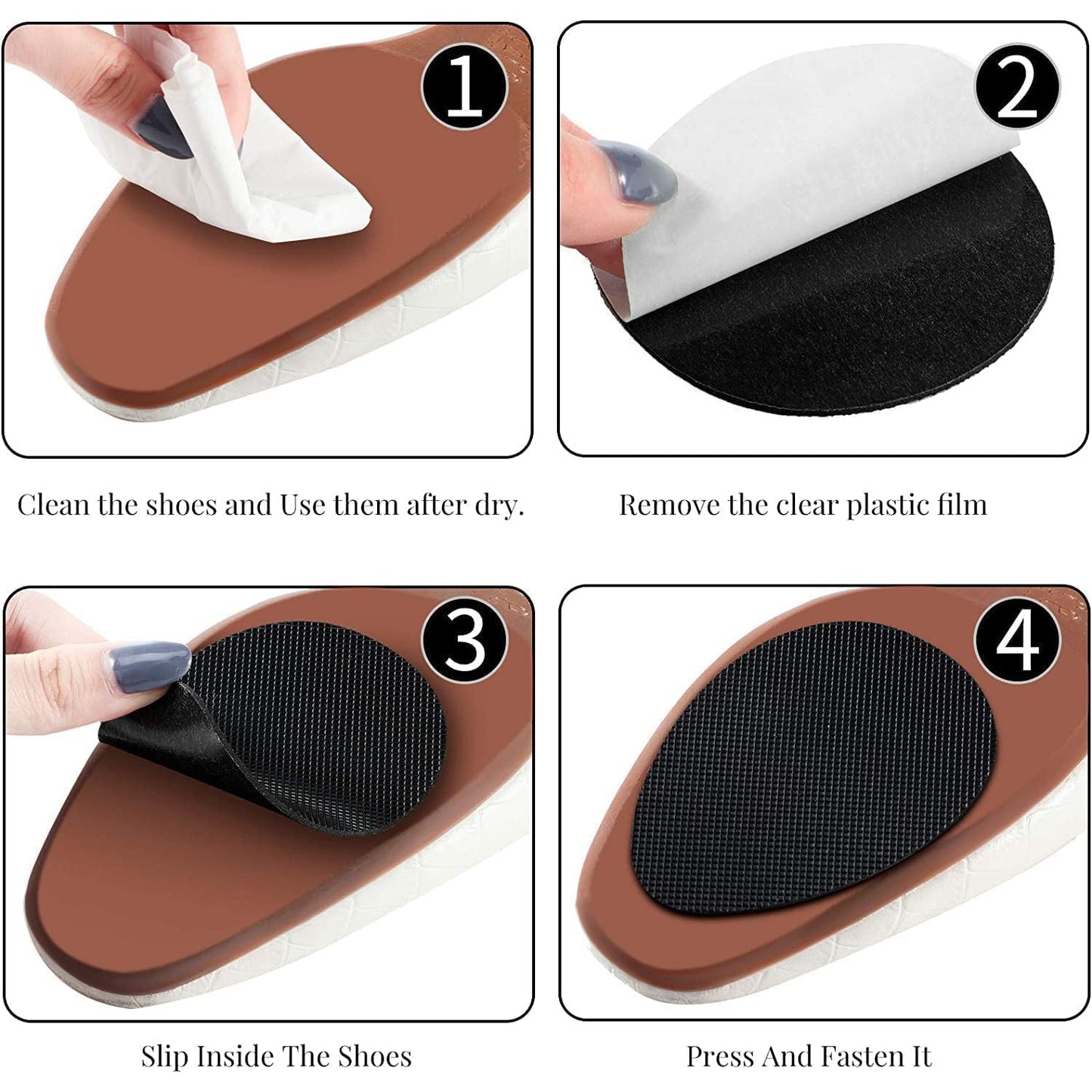 Non-slip Shoe Pads Rubber Shoe Sole Protector Pads Self-adhesive Shoe Grips Pads Stickers Non Skid For Ladies Shoes High Heels Boots (1pc) - Happy Price - Image 5