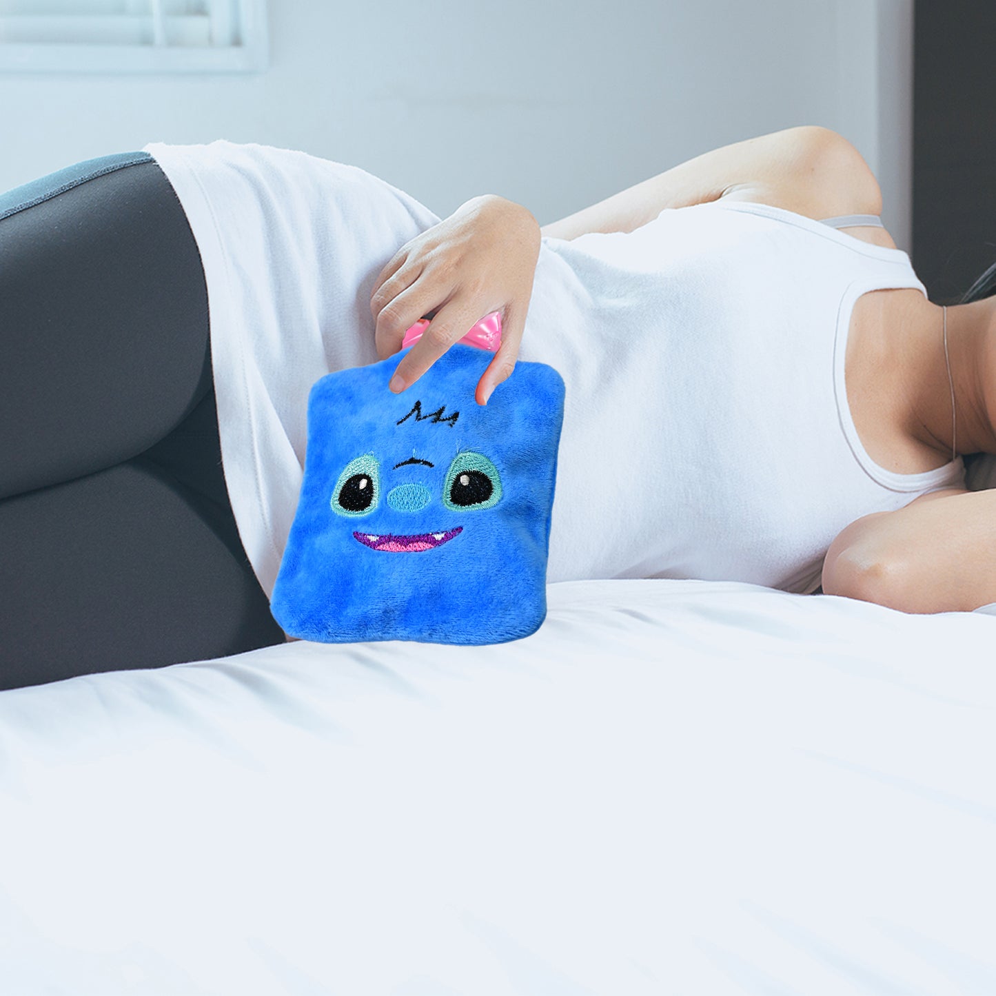 Blue Stitch Small Hot Water Bag With Cover For Pain Relief Neck Shoulder Pain And Hand Feet Warmer Menstrual Cramps. - Happy Price - Image 5
