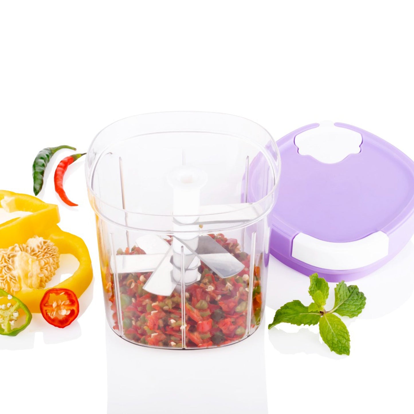2in1 Handy Chopper And Slicer For Home  Kitchen (600ml Capacity) - Happy Price - Image 6