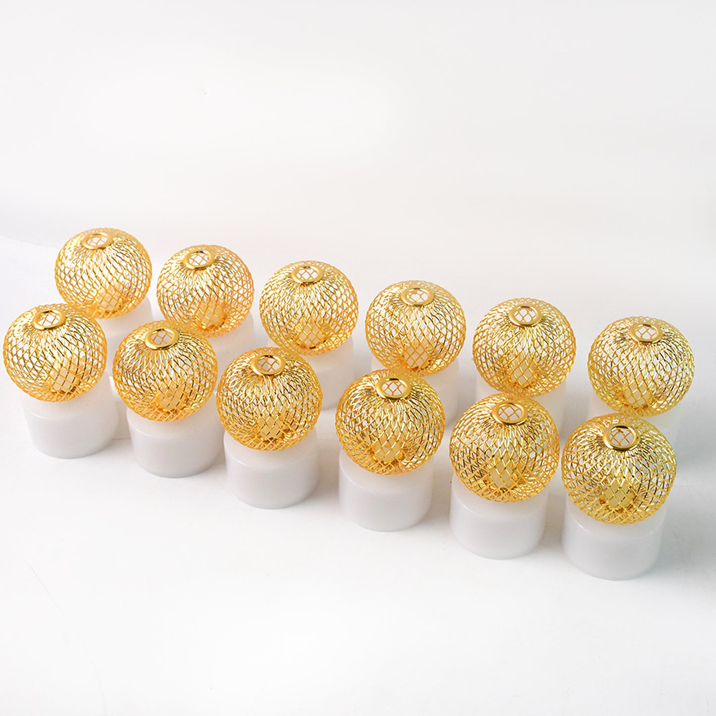 Set of 12 Mesh Ball LED Decorative Lights - Warm White - Happy Price - Image 2