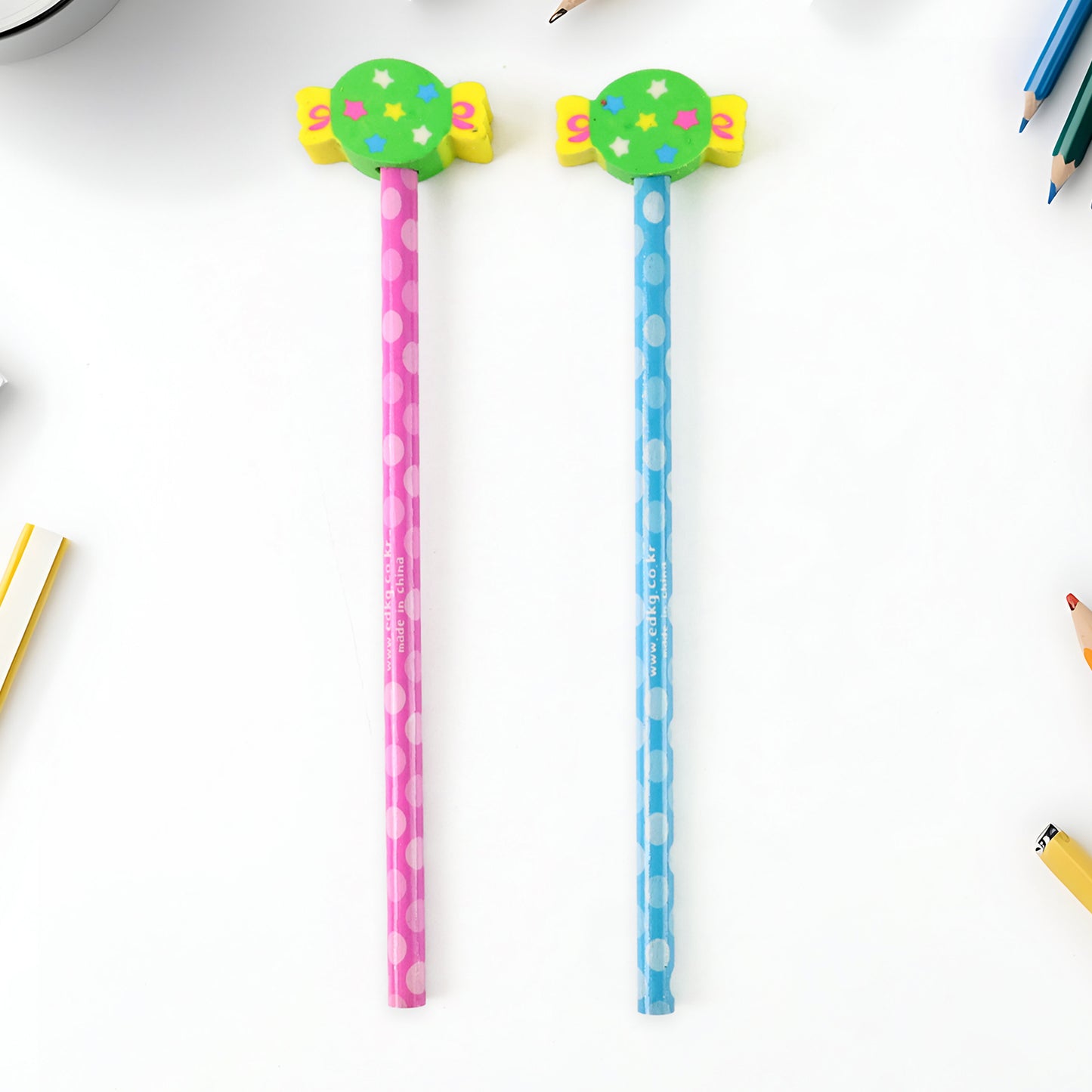 Fun Candy Design Pencil Set With Accessories (1 Set ) - Happy Price - Image 6