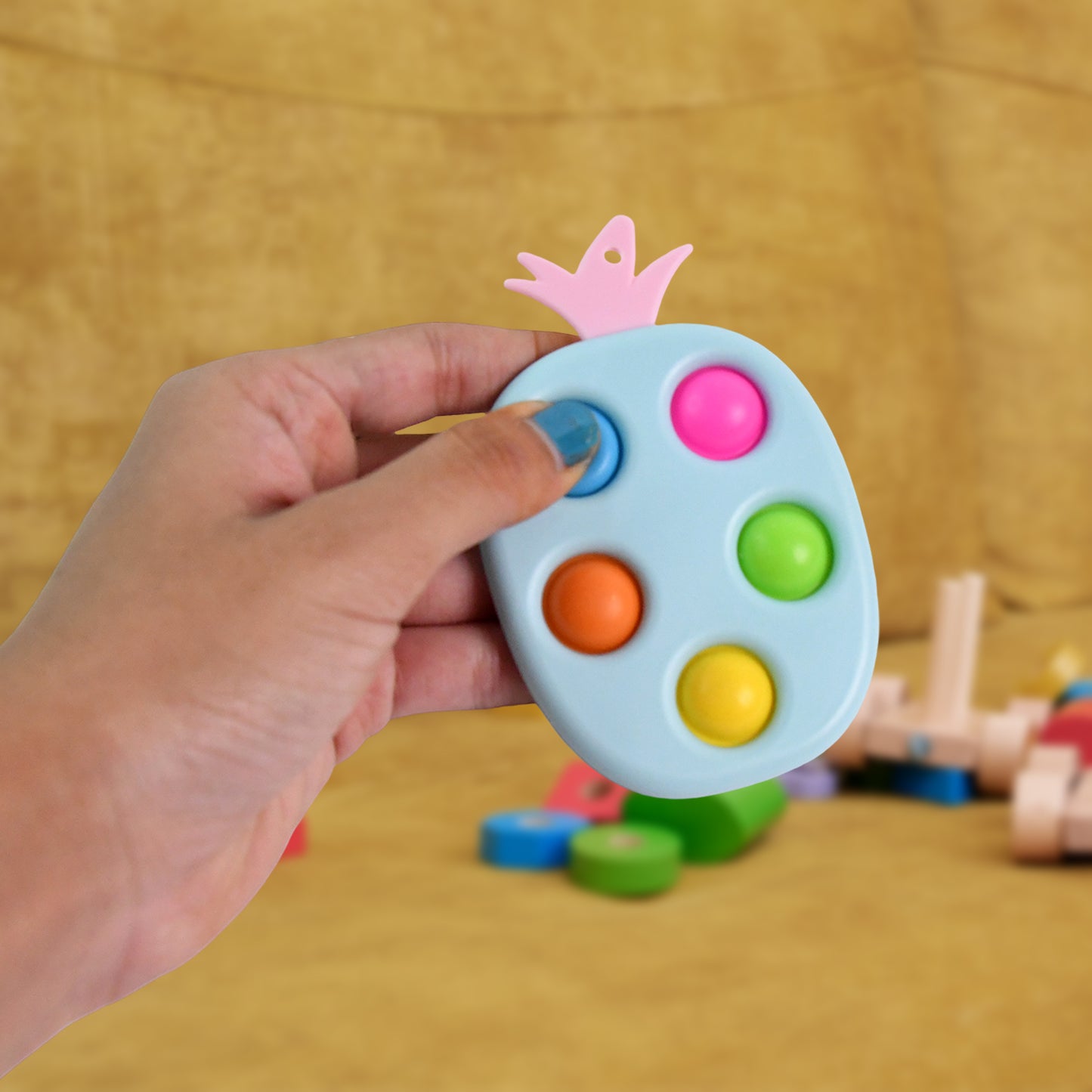 Silicone Push Pop Keychain Toy For Kids (1 Pc) - Happy Price - Image 3