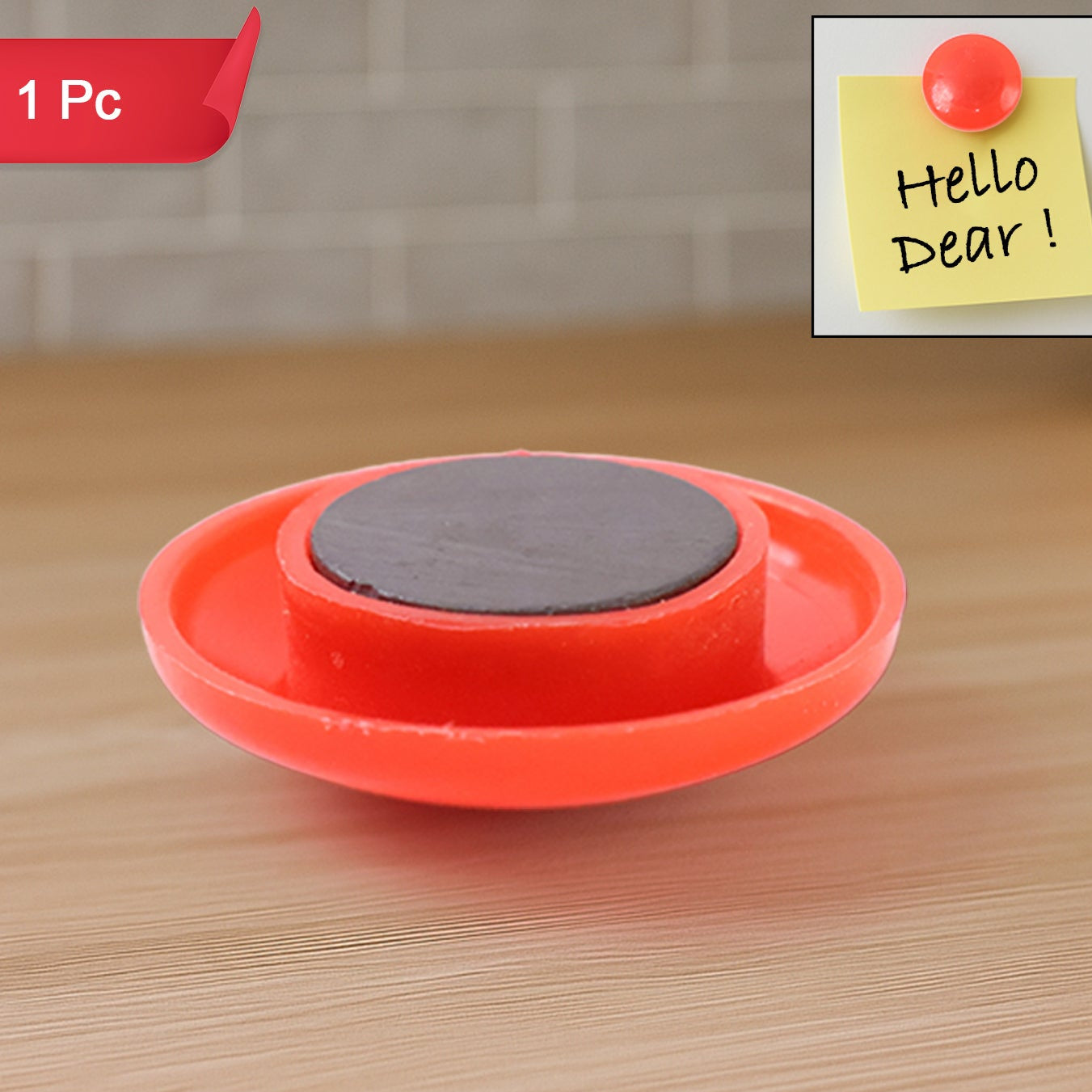 Red Board Magnets Circular Plastic Buttons (1 Pc) - Happy Price - Image 1