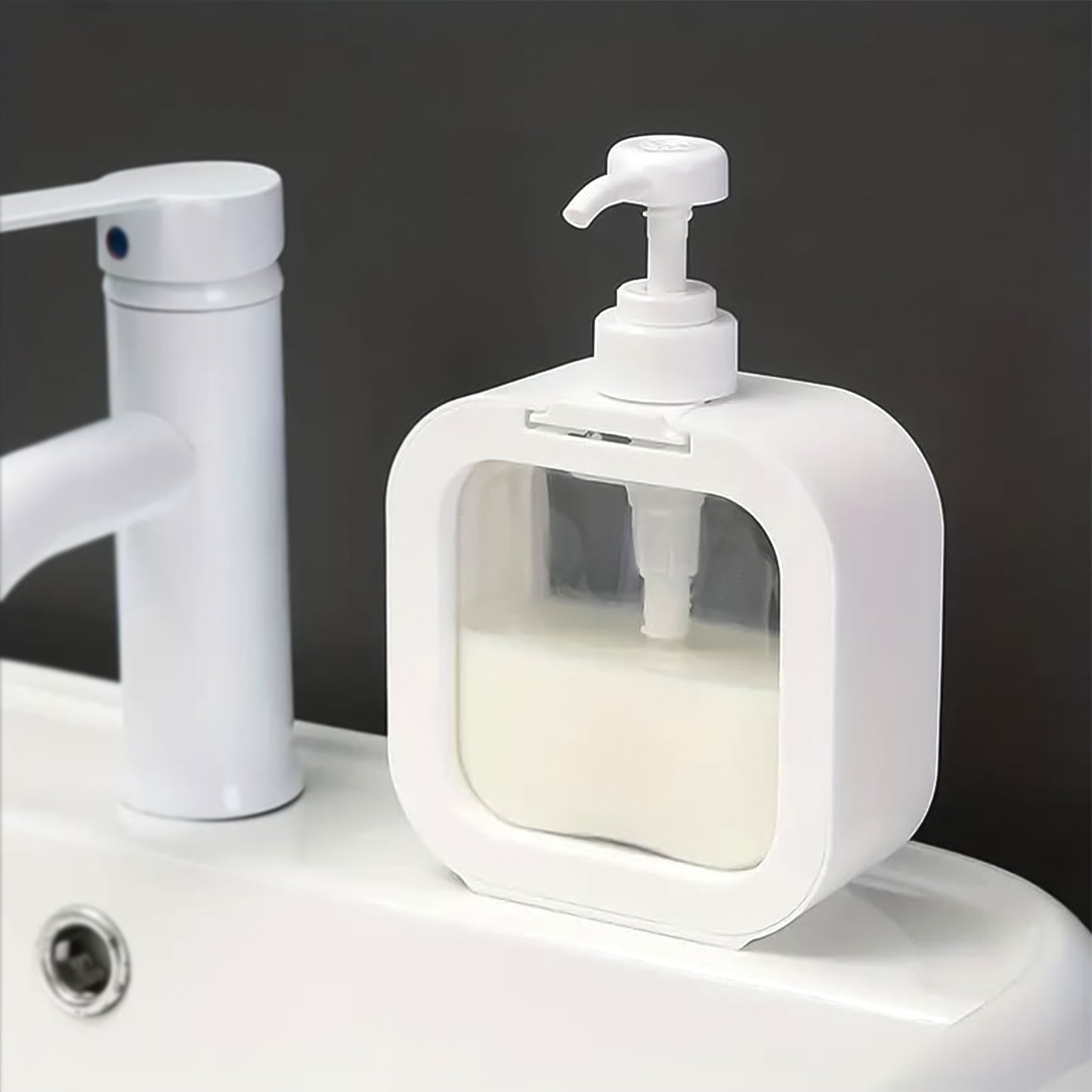 Snap Sink Dispenser Plastic Clear Empty Pump Lotion Bottles (1 Set) - Happy Price - Image 2