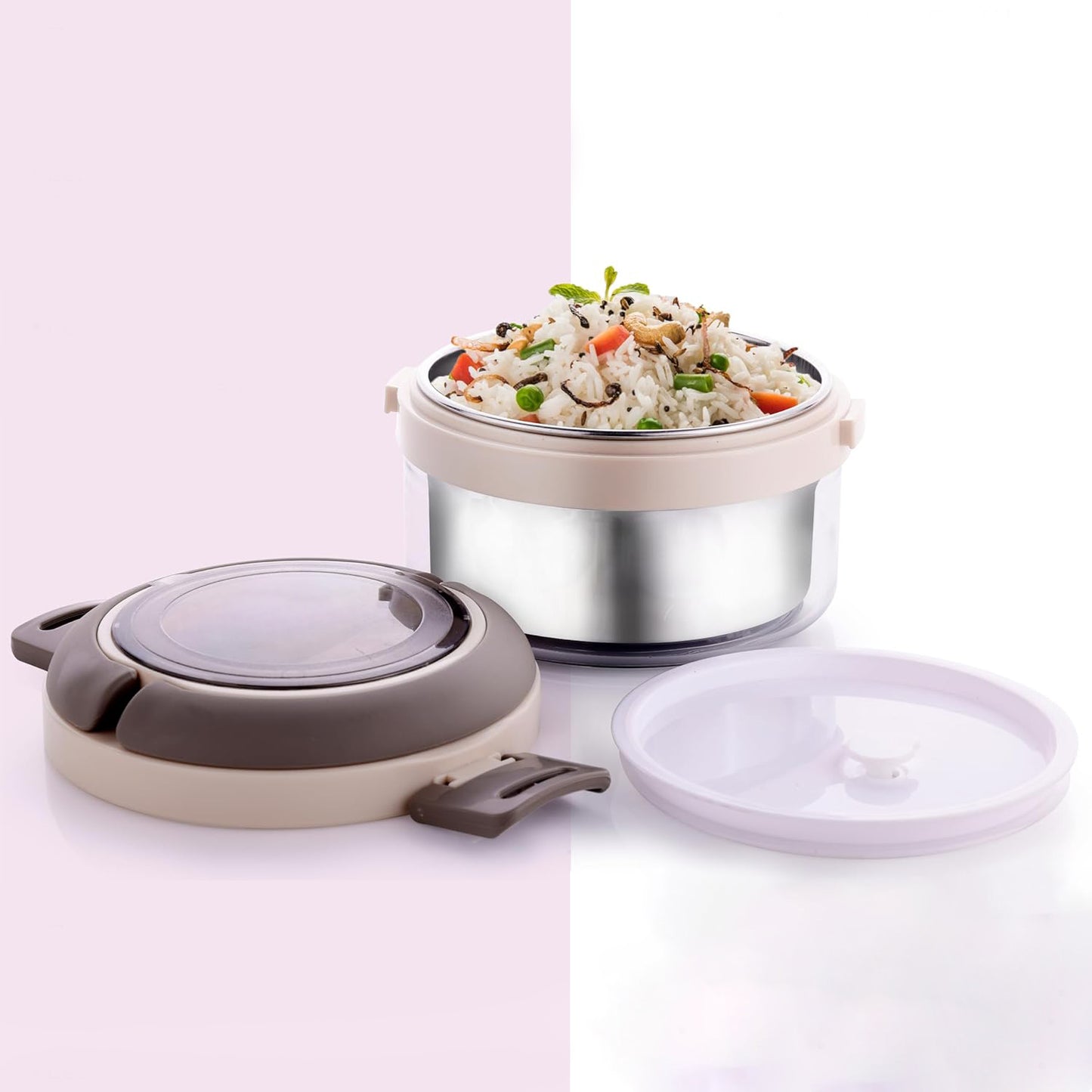 Ganesh Tiara 400ml Stainless Steel Insulated Lunch Box With Leakproof Lid  Folding Spoon - Happy Price - Image 4