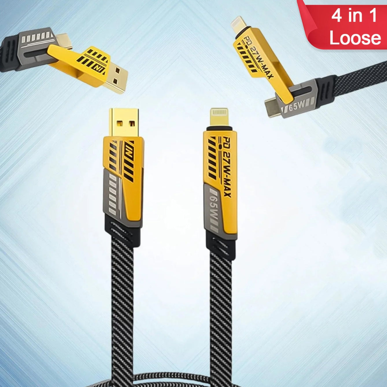 4 In 1 Fast Charging Cable (1 Pc  Loose) - Happy Price - Image 1