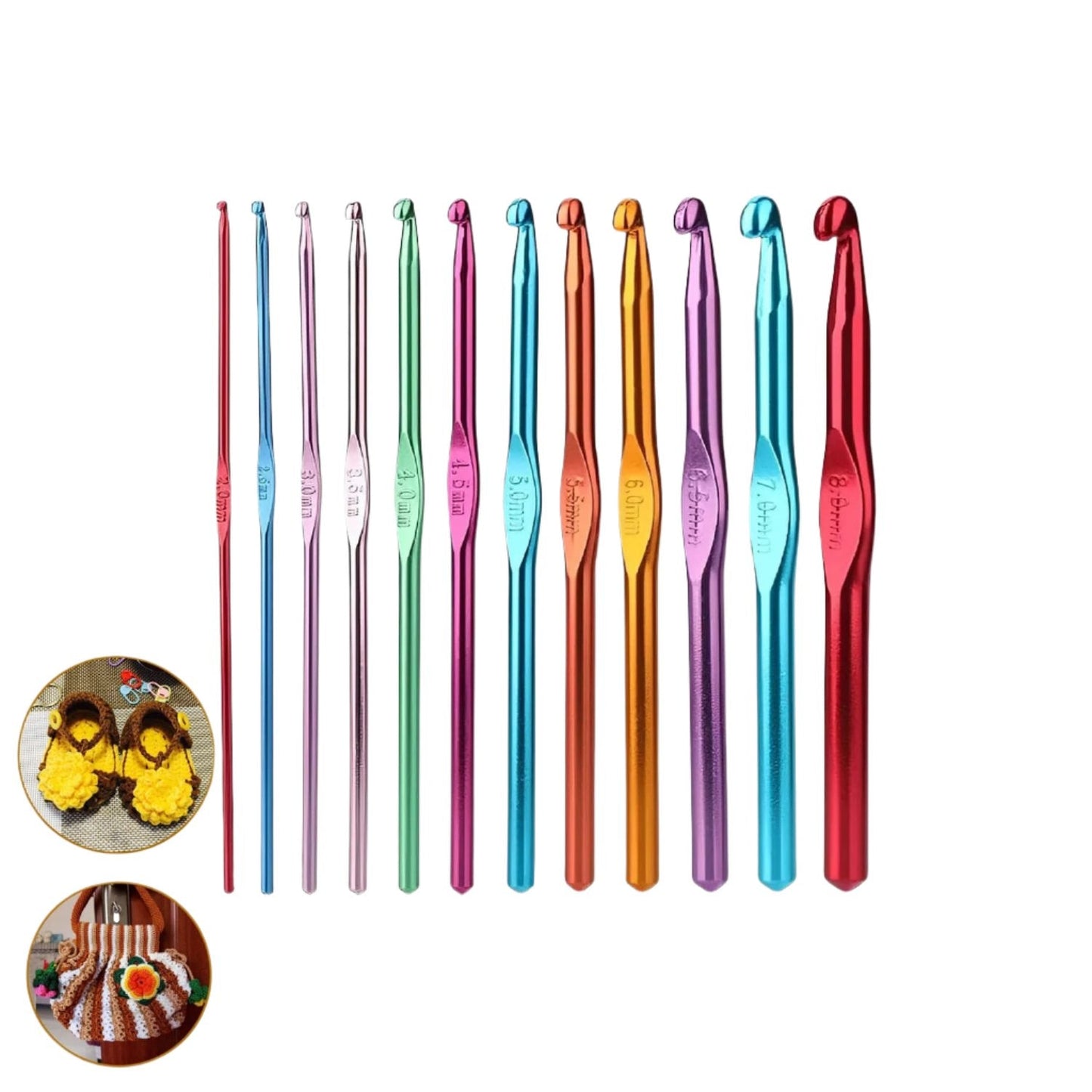 Aluminium Multicolor Knitting Needles Crochet Kit (12 Pcs Set) - Happy Price - Image 5