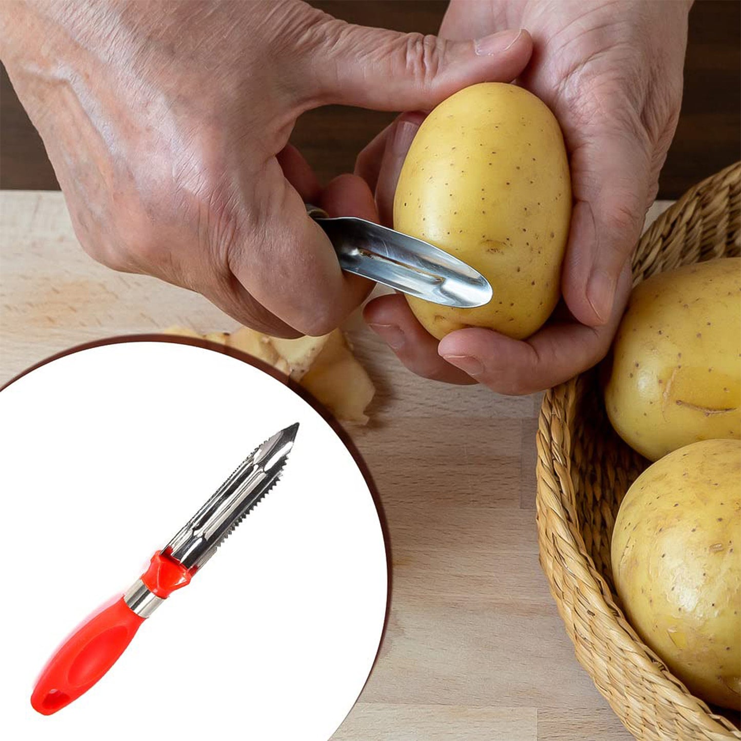 Multipurpose 2-in-1 Stainless Steel Knife  Peeler (1 Pc) - Happy Price - Image 4