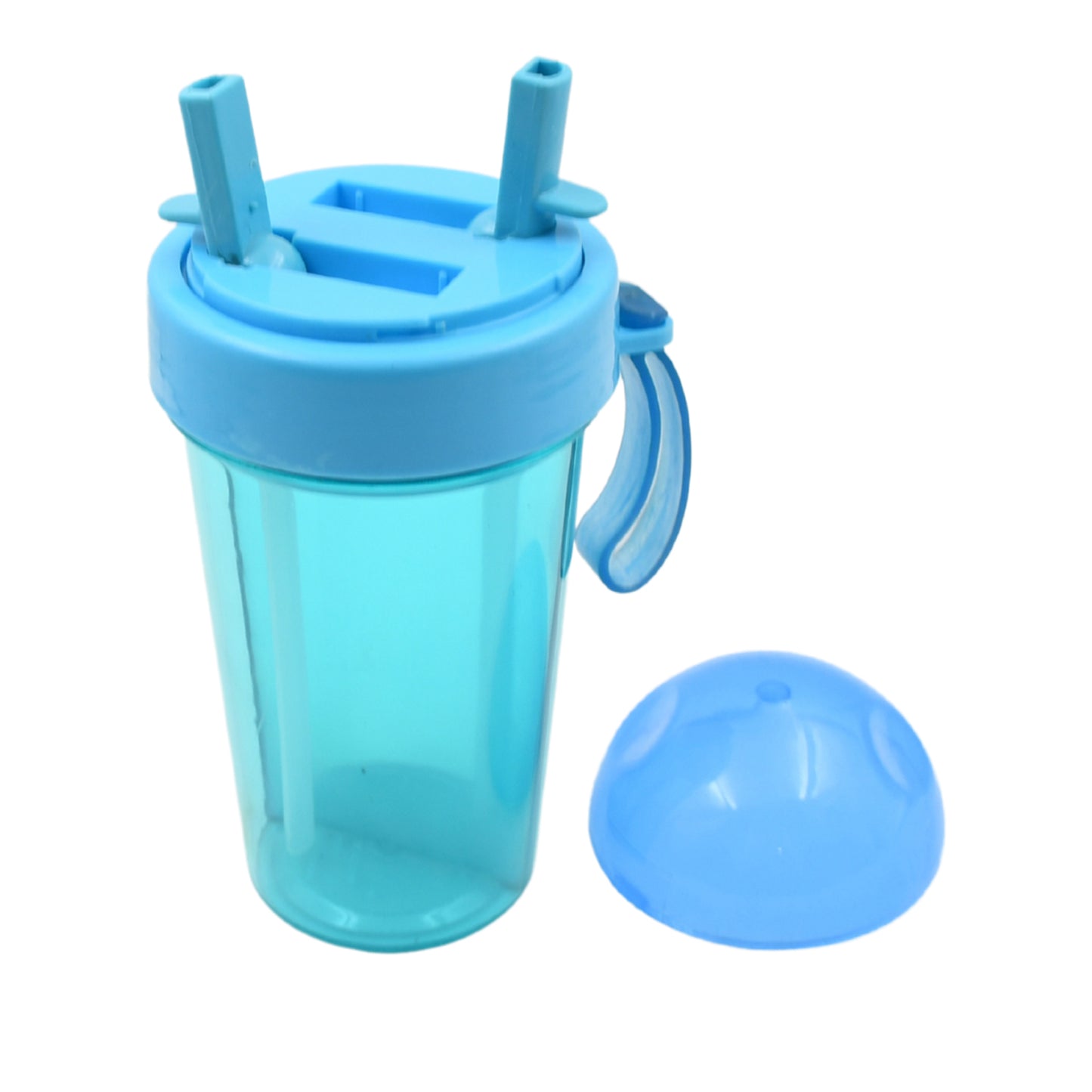 2 Drinks In 1 Cup Water Bottle Stable Sturdy Dual Use Bottle 2 Straws For Shopping Travel For Outdoor Activities (1 Pc) - Happy Price - Image 4