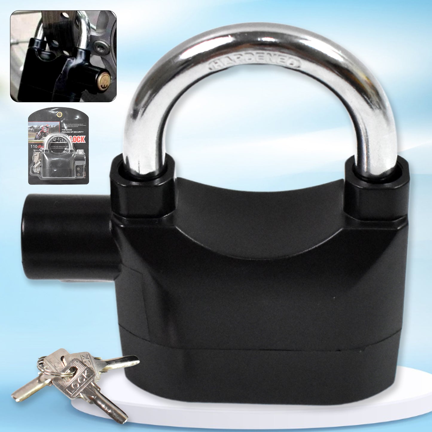 Plastic Body Waterproof Siren Alarm Smart Alarm Lock  3 Keys (1 Set) - Happy Price - Image 2