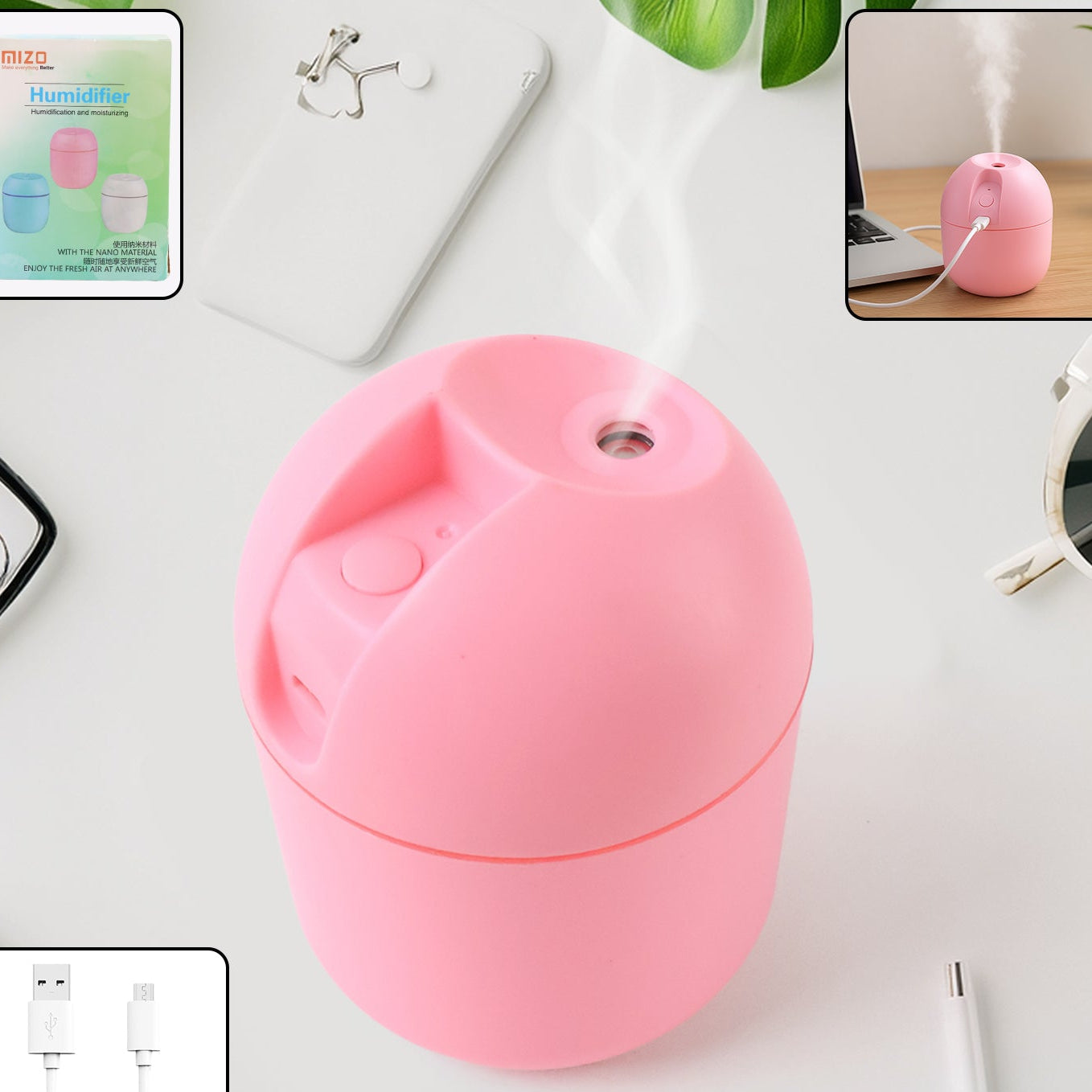 Usb Mini Air Humidifier For Home  Office (1 Pc) - Happy Price - Image 1