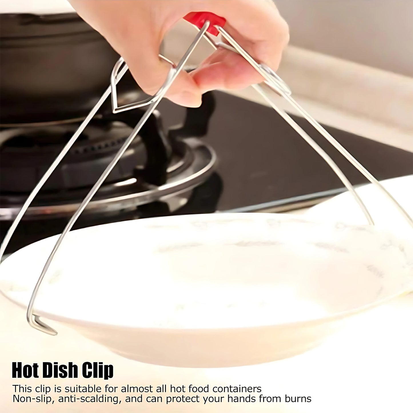 Heavy-duty Stainless Steel Kitchen Dish Plate Bowl Vessel Gripper Tong (1 Pc) - Happy Price - Image 4