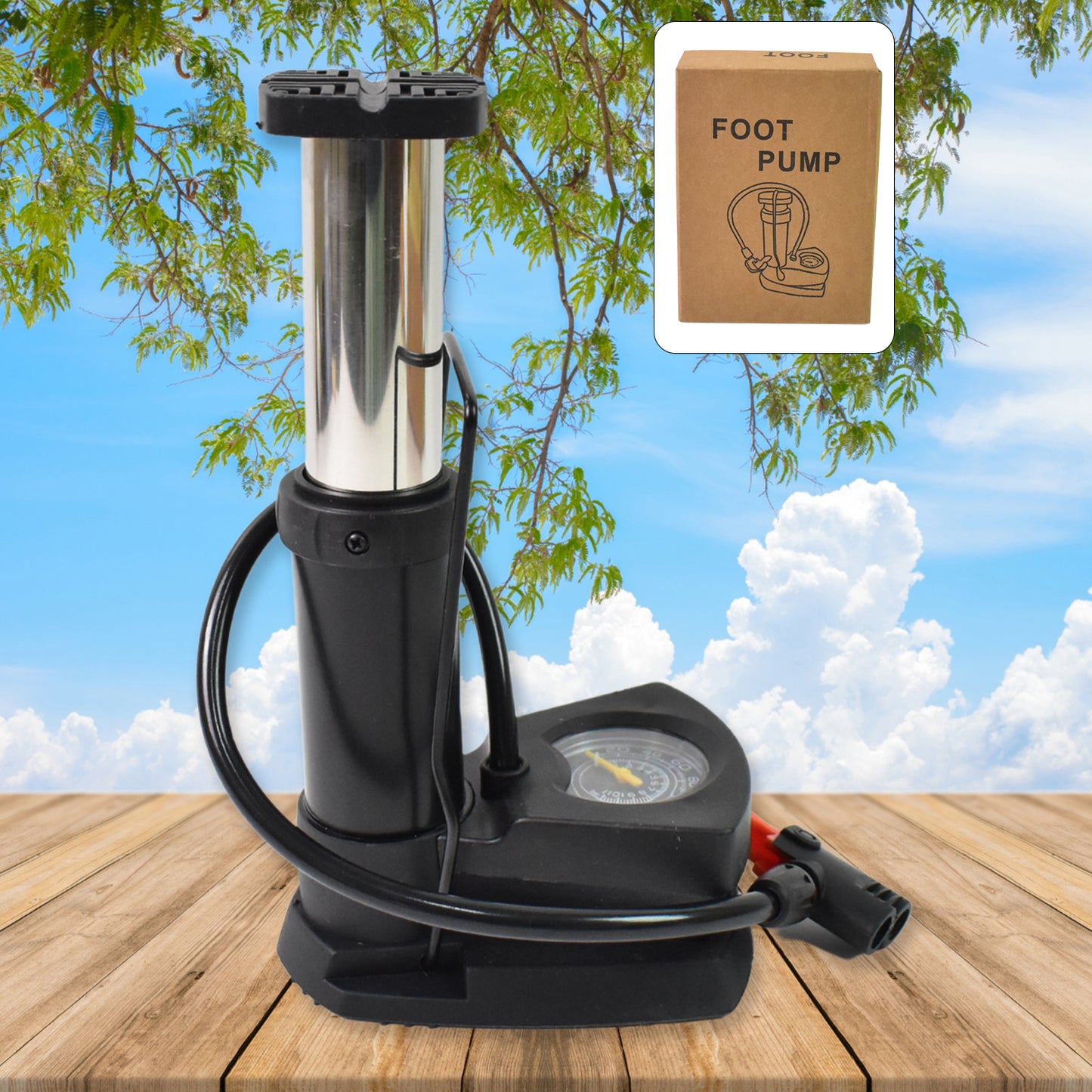 Portable Mini Bike Pump  Cycle Pump Foot (1 Pc) - Happy Price - Image 3