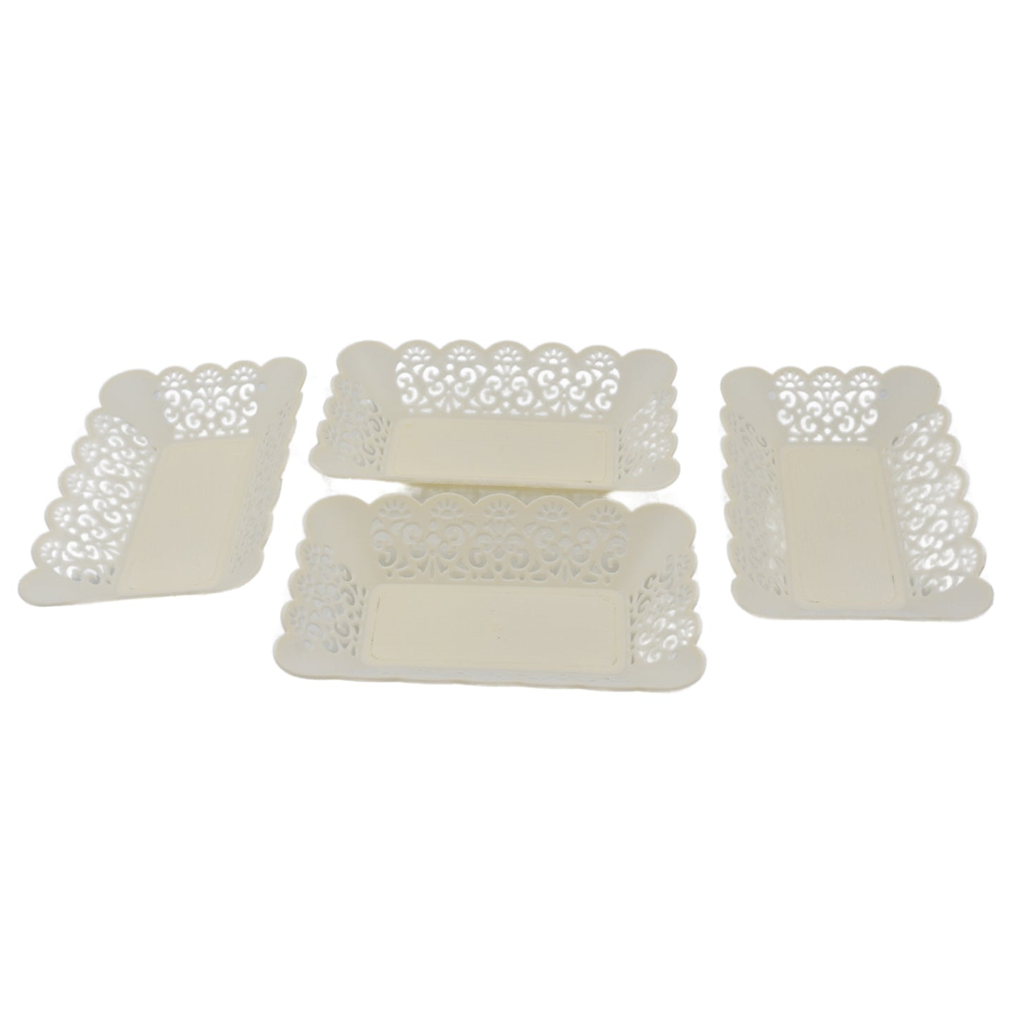 Rectangle Plastic Dinner Plate Snacks  Breakfast Restaurant Serving Trays Home School Coffee Hotel Kitchen Office (8 Pcs Set) - Happy Price - Image 6