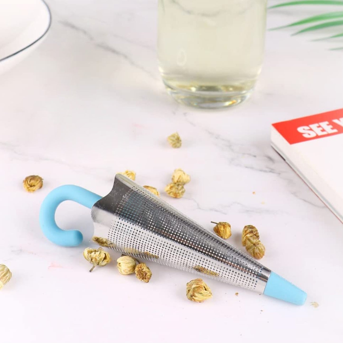 Reusable Cute Umbrella Tea Strainer Without Tray  Stand (1 Pc  Mix Color) - Happy Price - Image 6