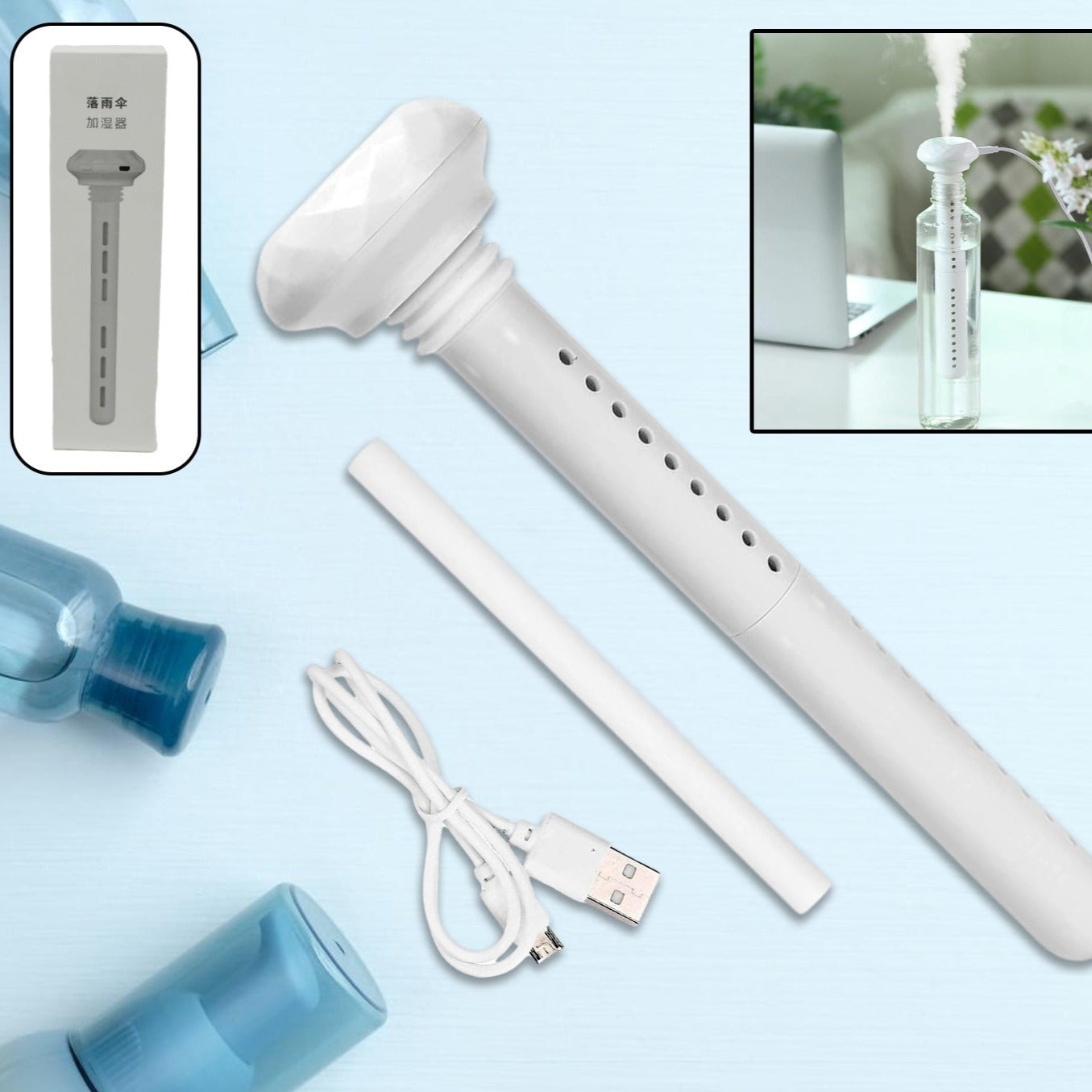 Mini Portable Humidifier For Car Personal Usb Powered Bedroom Quiet Humidified Ultrasonic Cool Mist Humidifier Plants Car Travel Office Hotel  (1 Pc) - Happy Price - Image 1