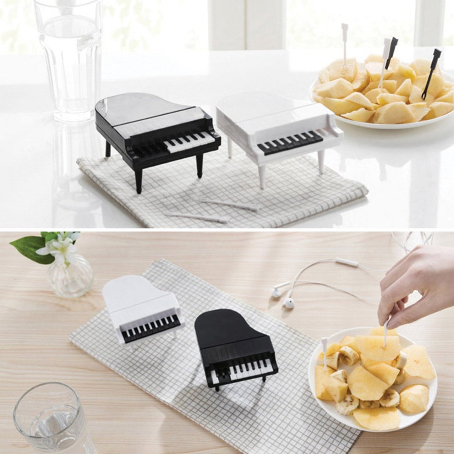 10pcslot Creative Piano Fruit Forks Set Food Sticks For Dessert Fruit Snack Picking Kitchen Dining Tools (10 Pc Set) - Happy Price - Image 3
