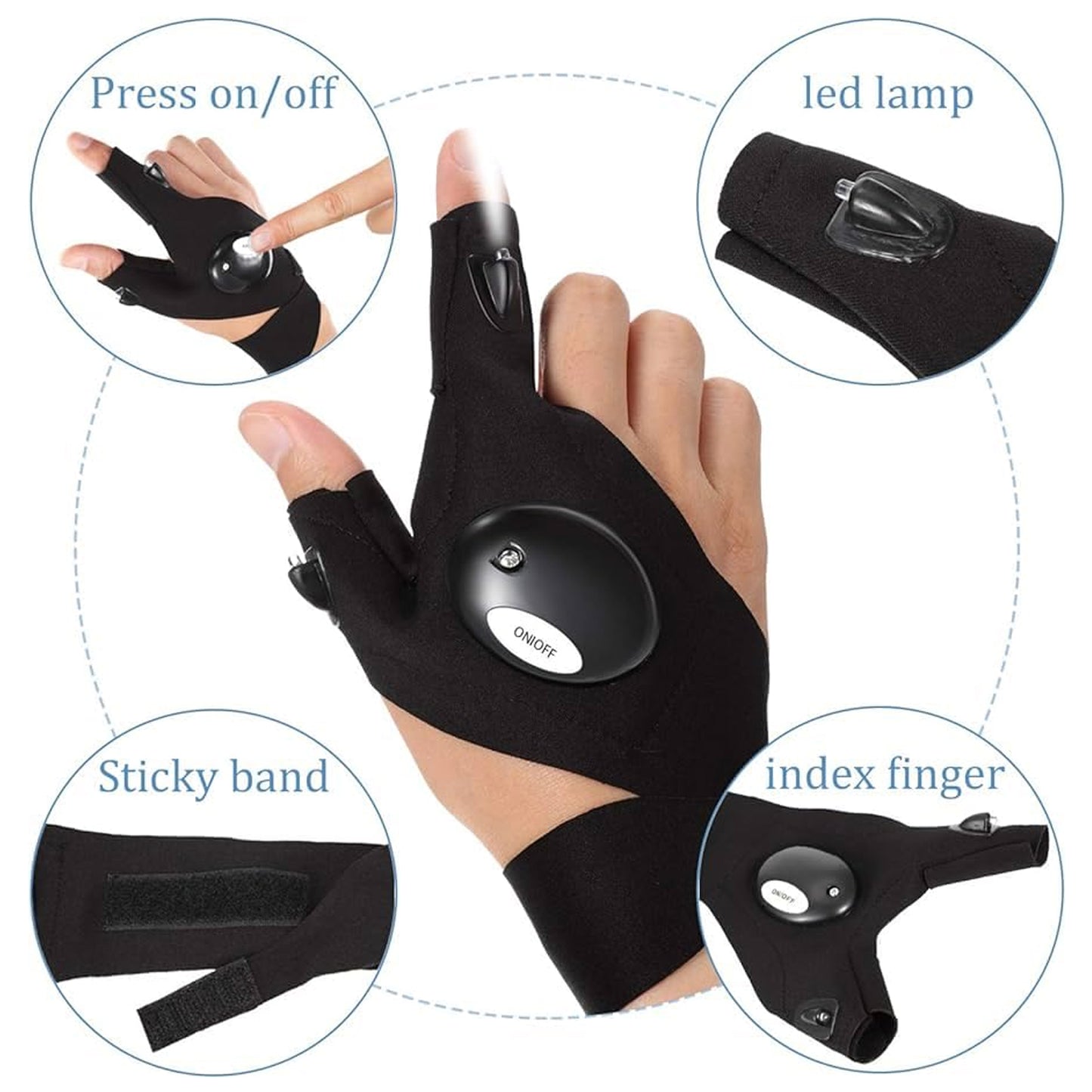 Led Flashlight Gloves Gifts For Men (Hand Gloves Light  1 Pair) - Happy Price - Image 4