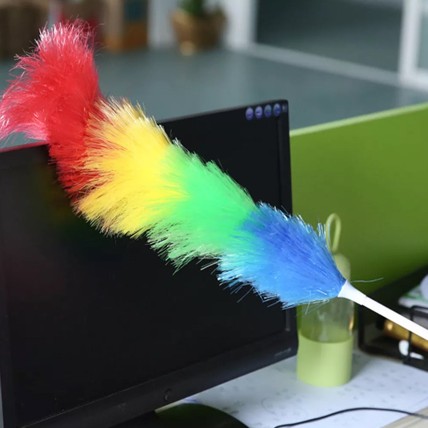 Colorful Feather Duster  Microfiber Duster For Cleaning  Dusting Stick  Dusting Brush - Happy Price - Image 2