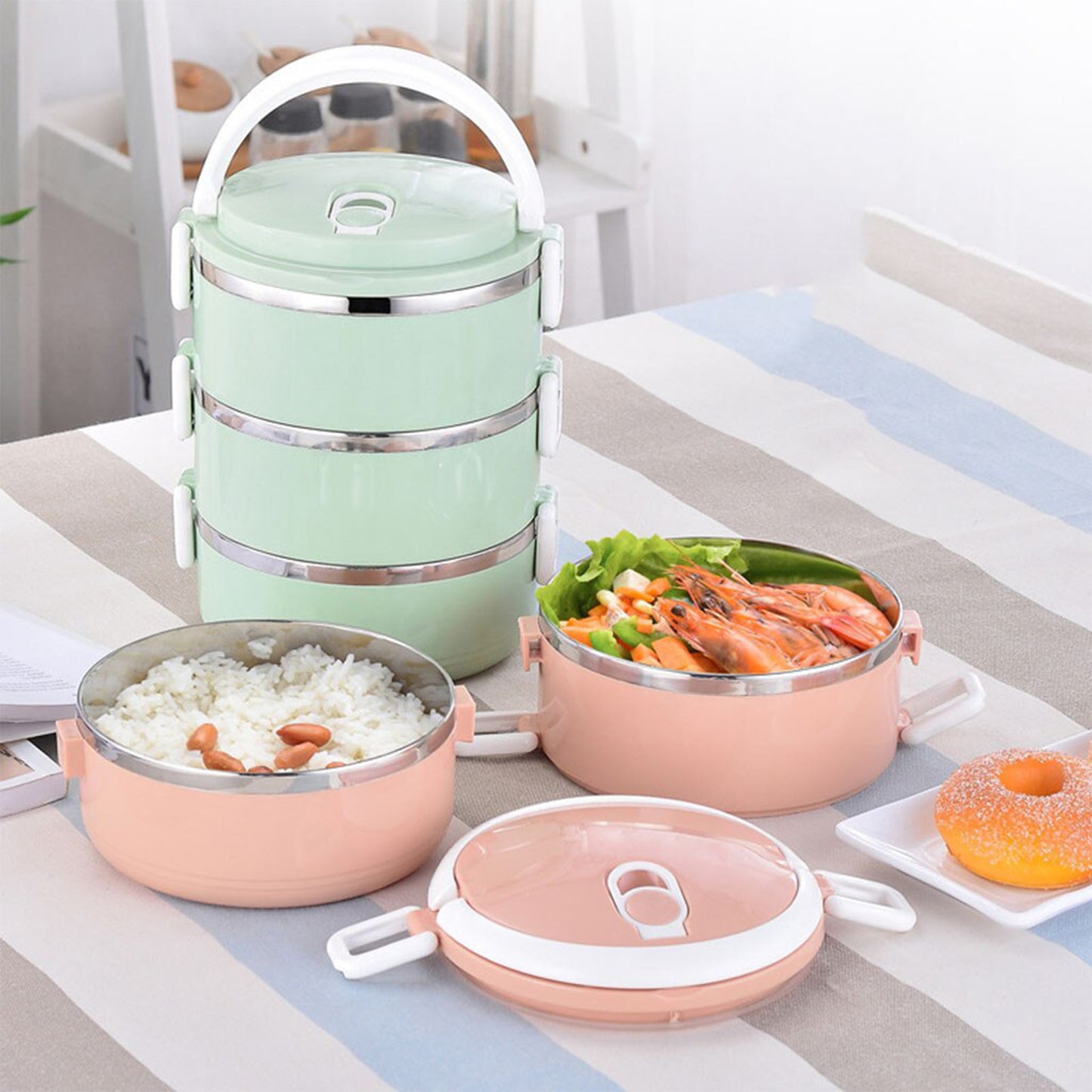 Multi Layer Stainless Steel Hot Lunch Box (3 Layer) - Happy Price - Image 4