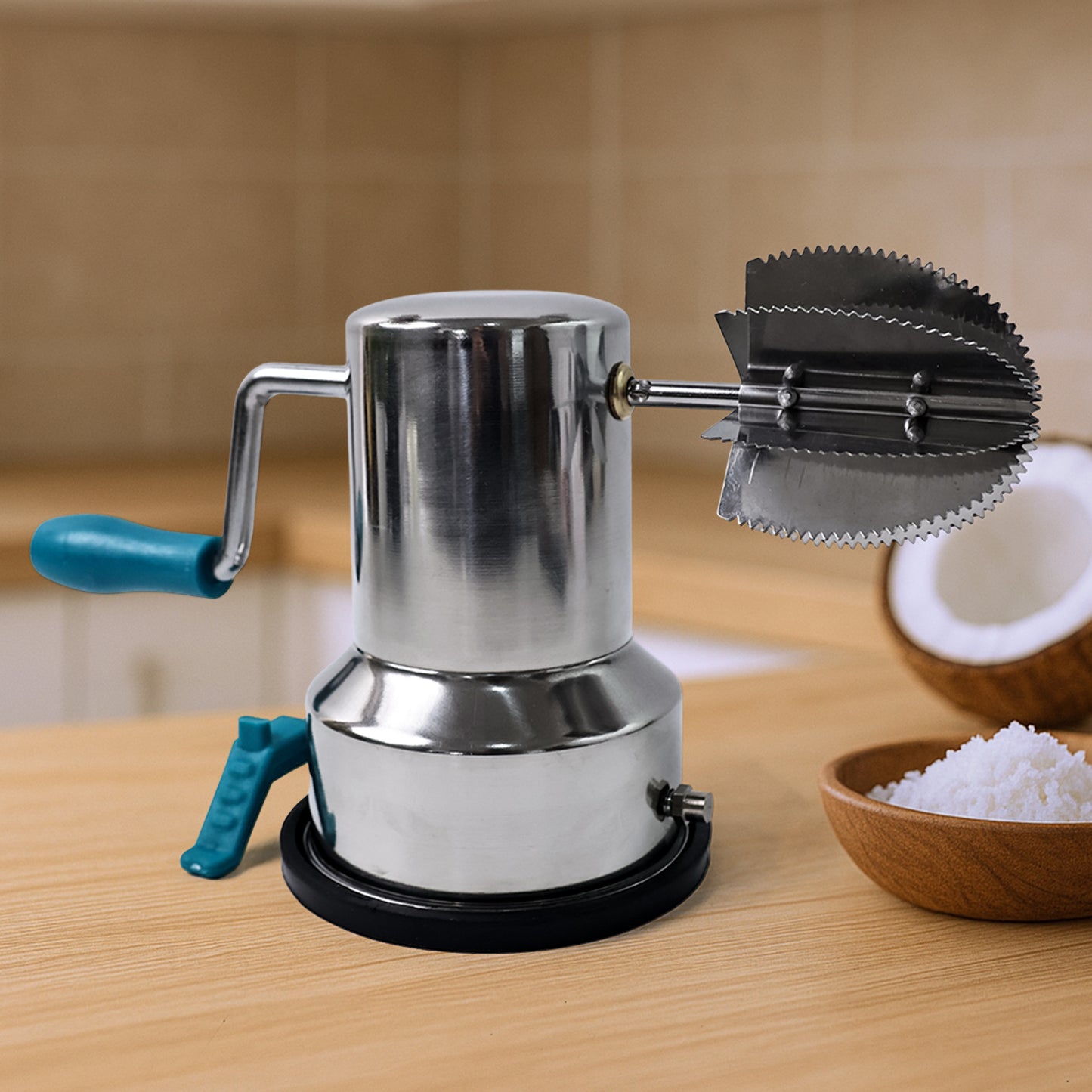 Supermom Stainless Steel Coconut Scraper With Vacuum Base (1 Pc) - Happy Price - Image 6
