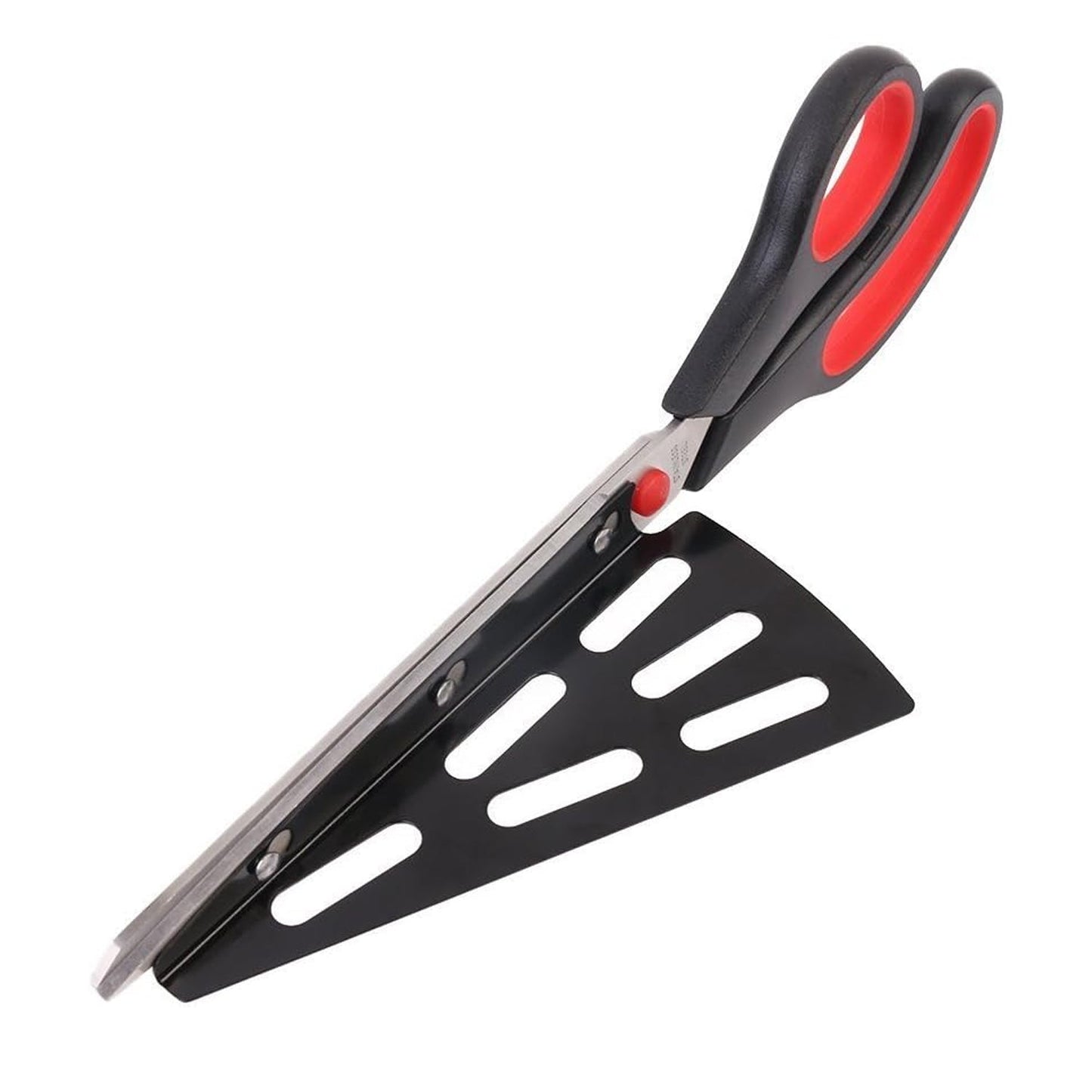 Stainless Steel Pizza Cutter Scissors Plastic Handle With Removable Spatula - Happy Price - Image 5