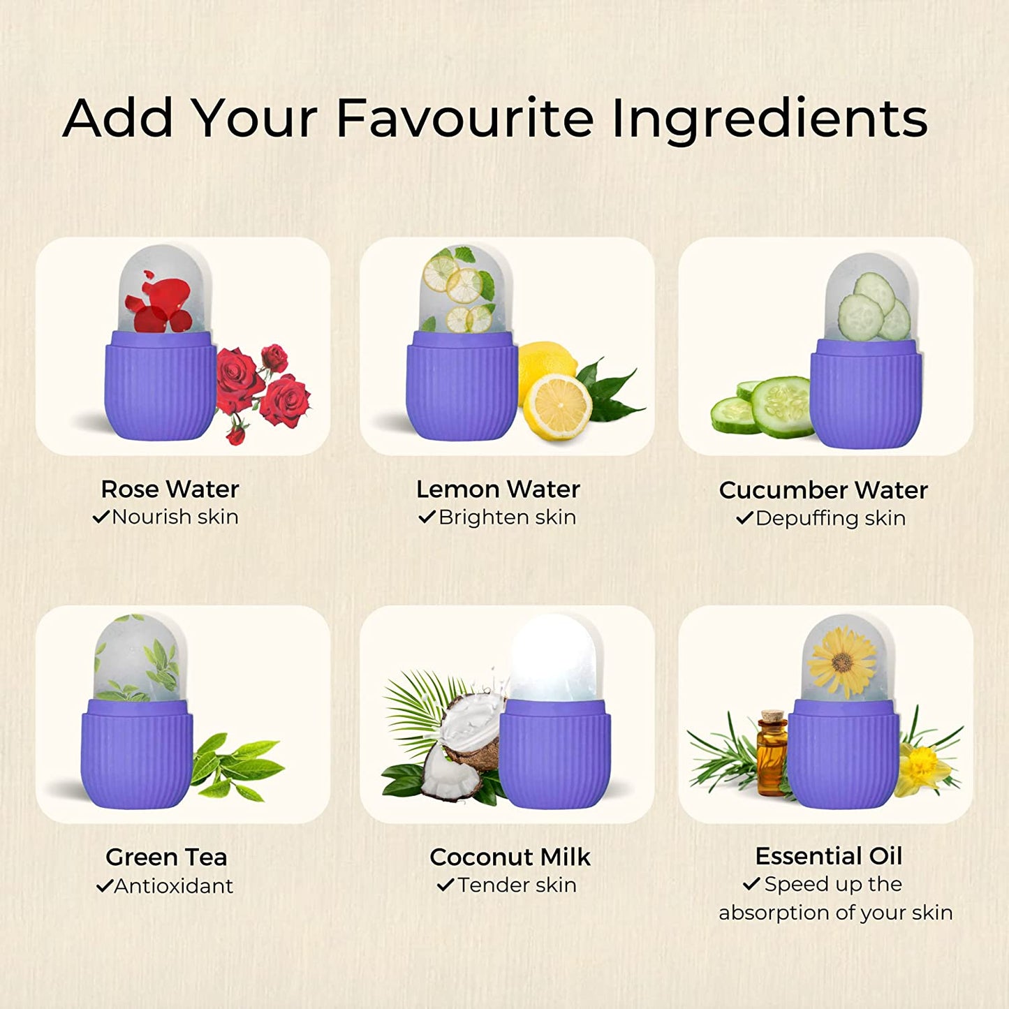 Beauty Ice Roller For Face Massager  Eye Reusable Face Rollers Facial Roller ( Purple Color) - Happy Price - Image 5