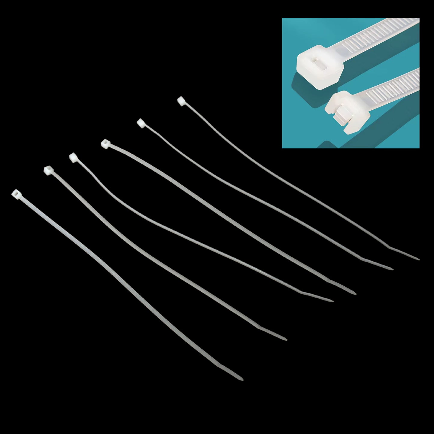 3.2x200mm Nylon Self Locking Cable Ties Heavy Duty Strong Zip Wire Tie. Pack Of 100 - Happy Price - Image 2