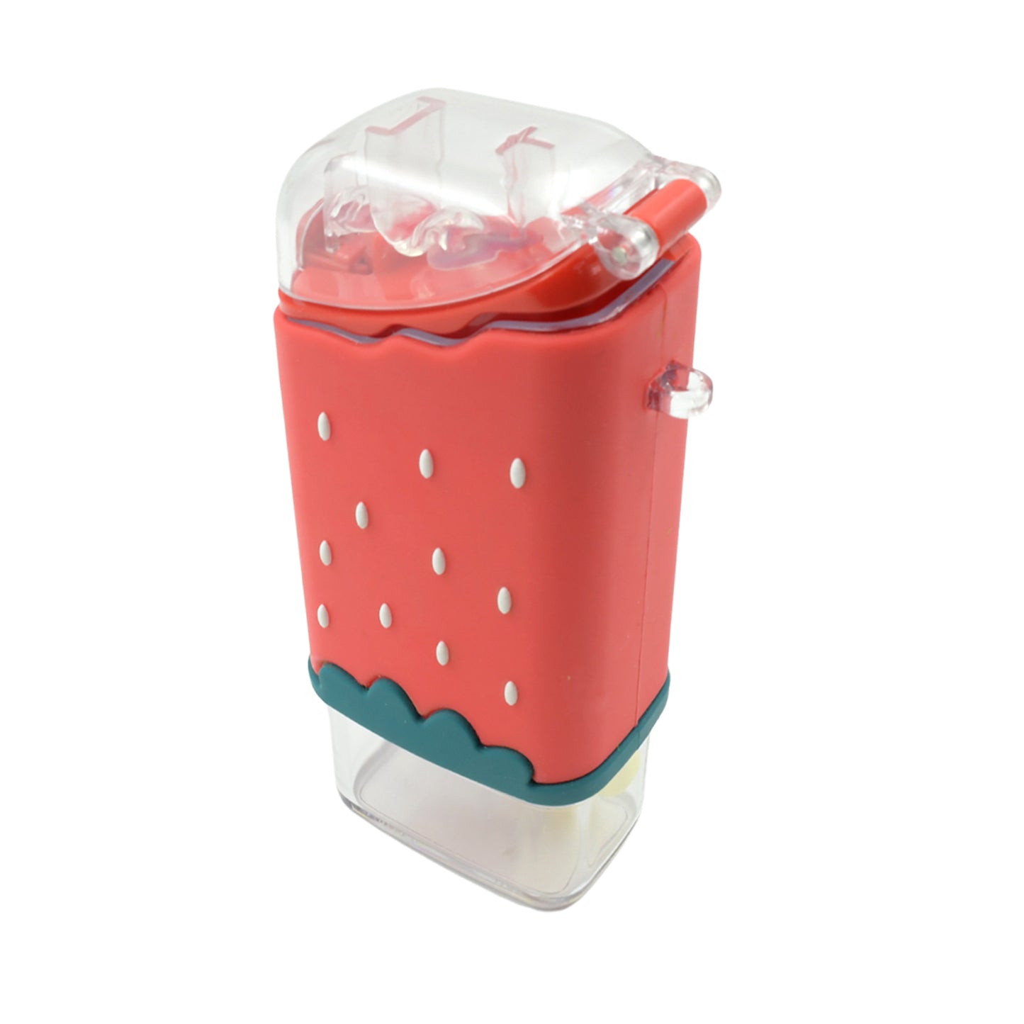 Portable Cute Water Bottle For Kids Unique Ice Cream Shape Water Cup Popsicle Shaped Plastic Kettle With Straw Adjustable Shoulder Strap Bpa Free Leakproof (300 Ml) - Happy Price - Image 3