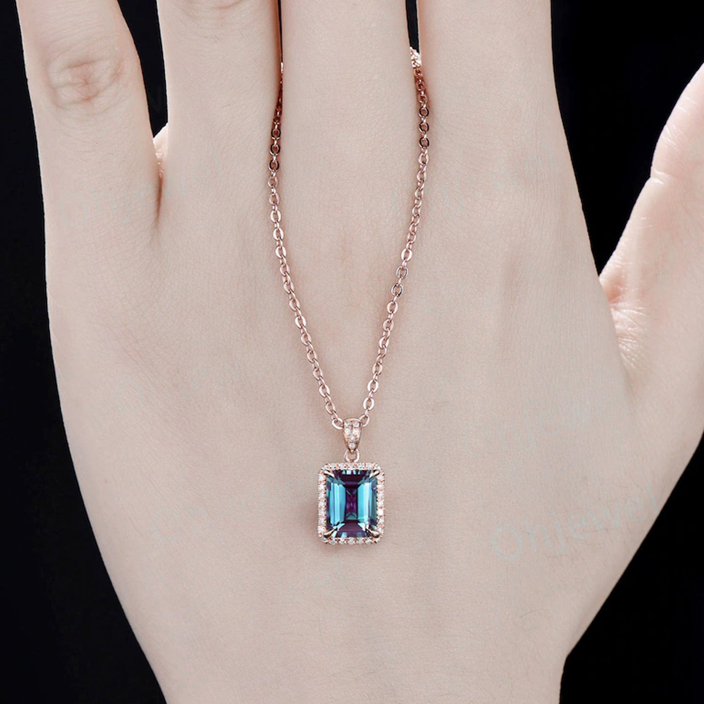 Stone Pendant Necklace Chain Set With Earrings (1 Set  Mix Color  Design) - Happy Price - Image 6