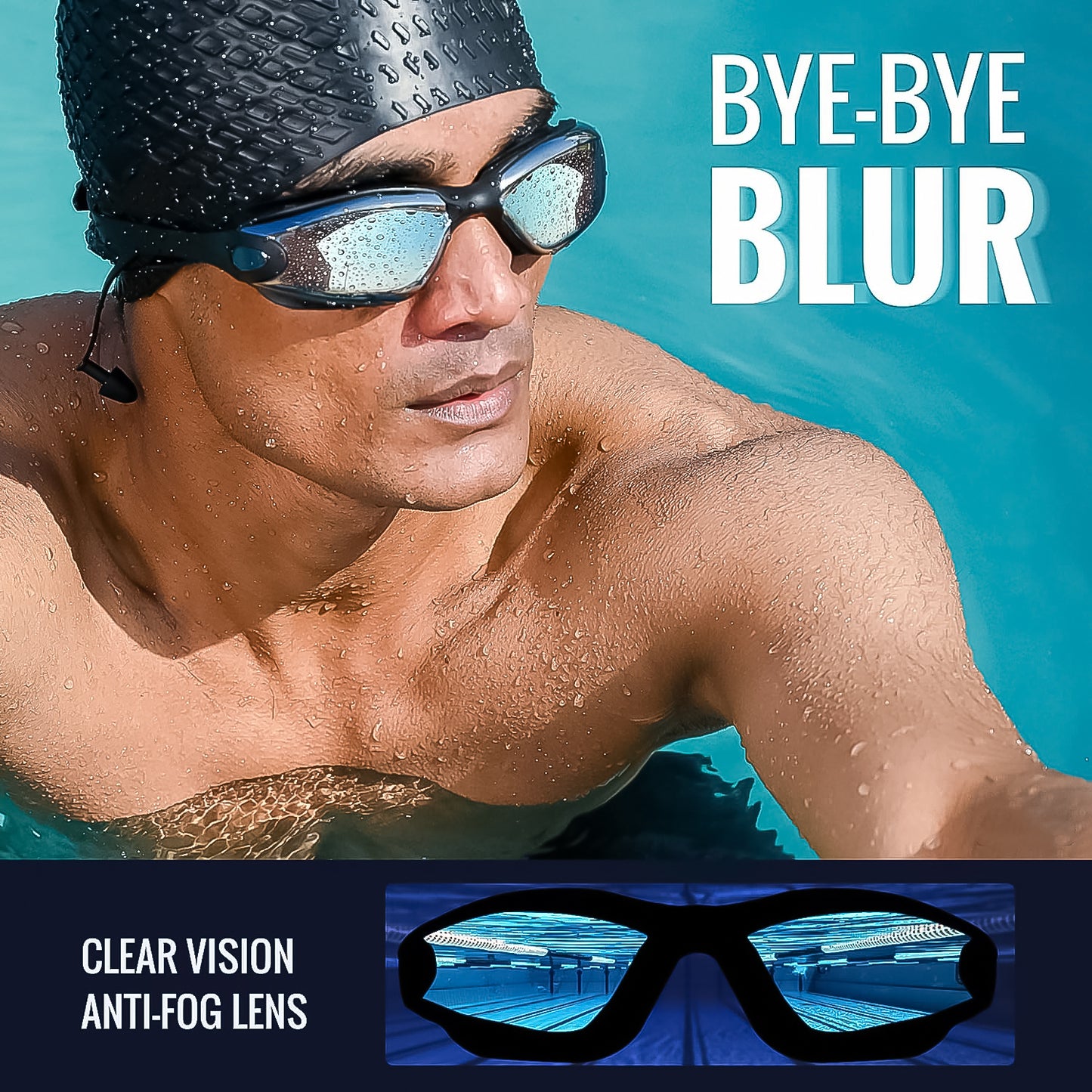 Professional Anti-fog Uv Protection Swimming Goggles With Mirrored Lenses And Earplugs - Happy Price - Image 5